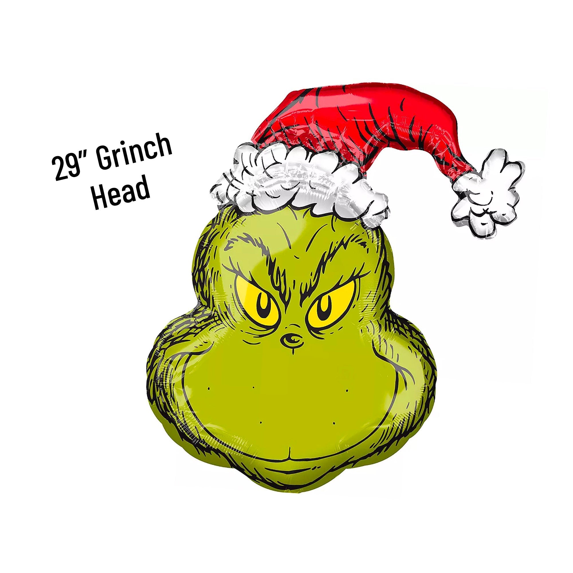 Grinch With Santa Hat Balloon