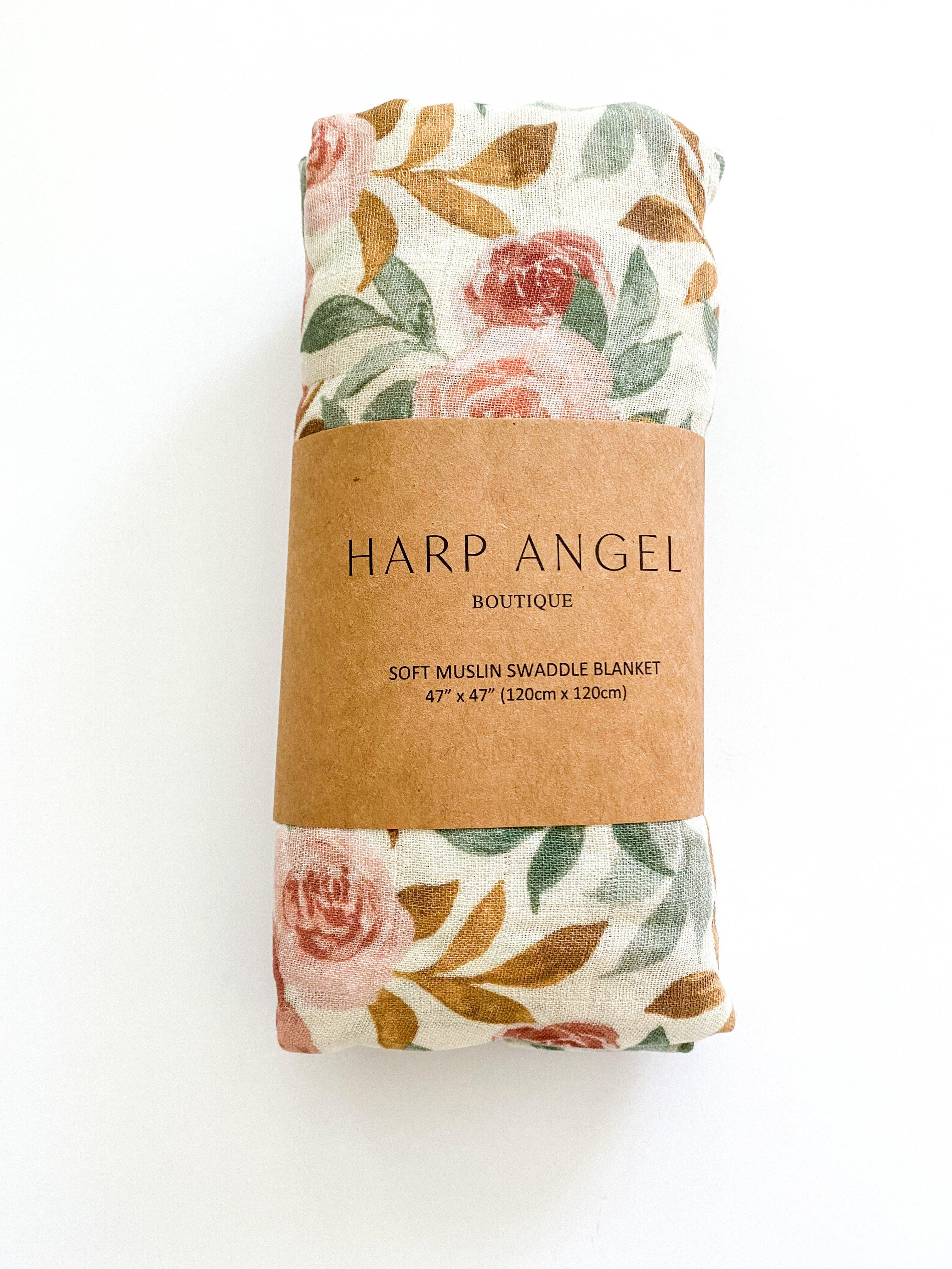 Muslin Swaddle Blanket - Dusty Pink Floral