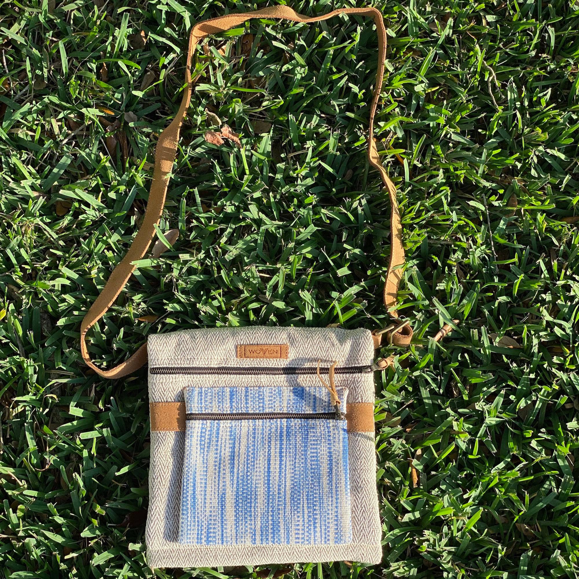Woven Square Double Sided Crossbody Bag