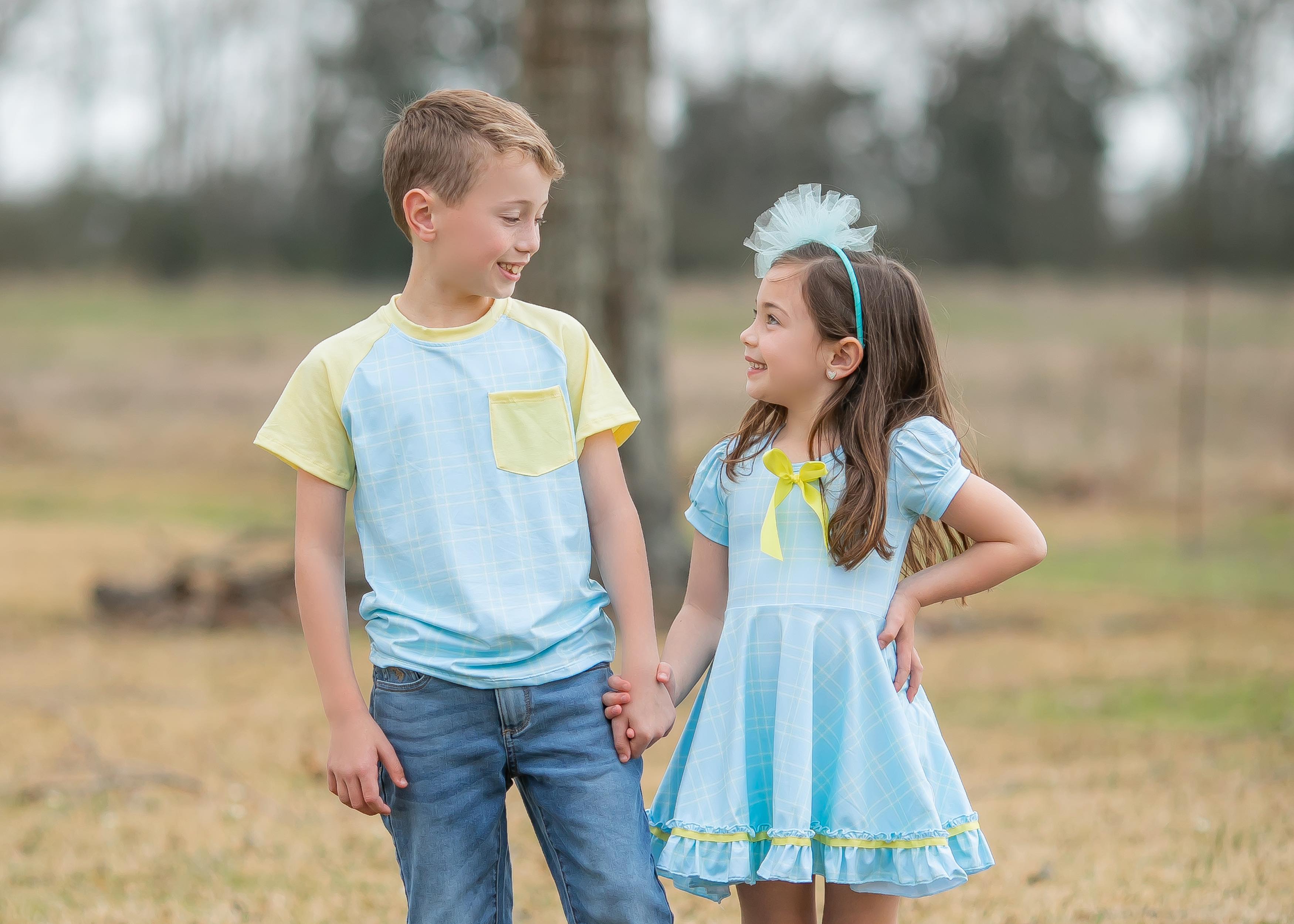 Powder Blue Plaid Shirt