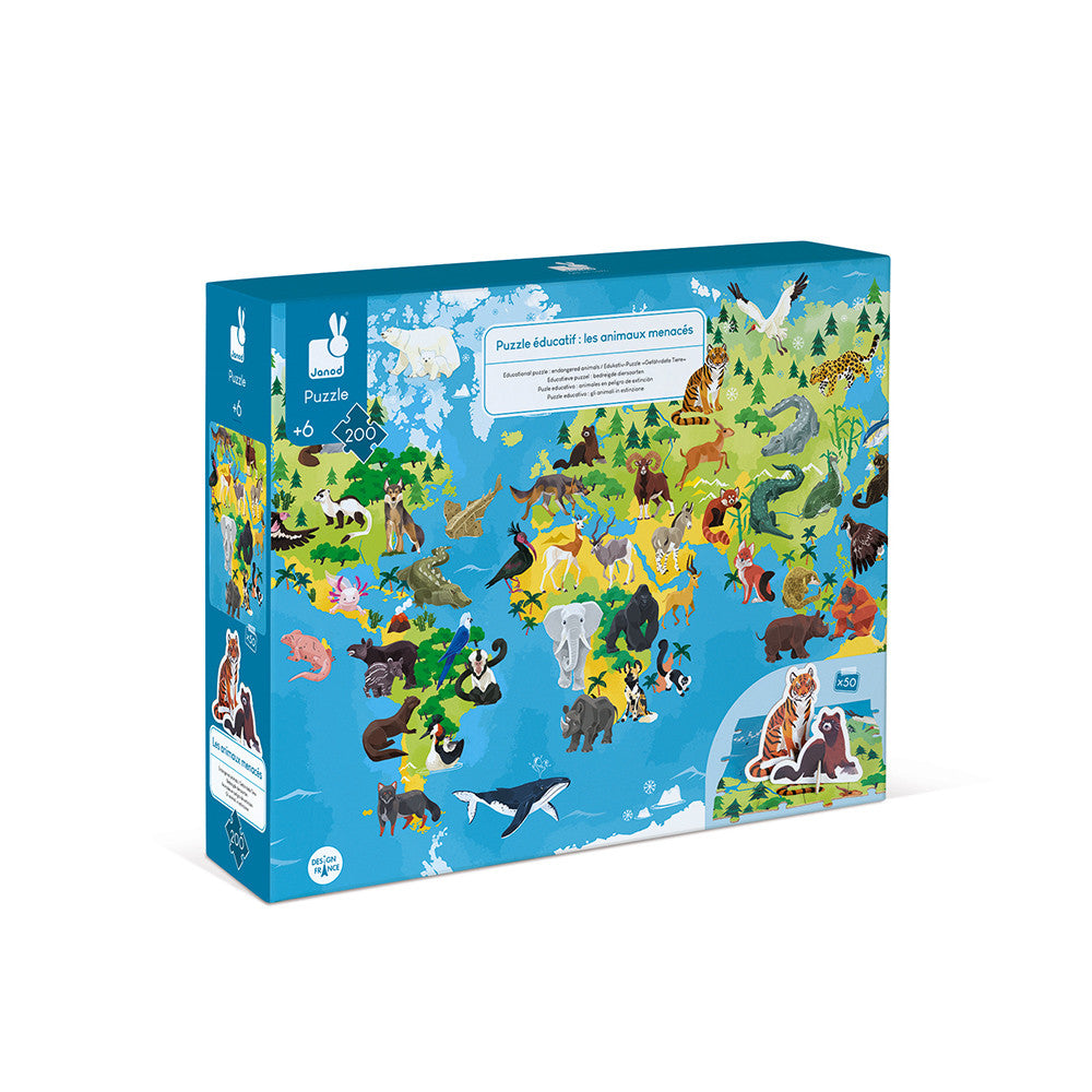 Educational Puzzle - Endangered Animals - 200 Pcs
