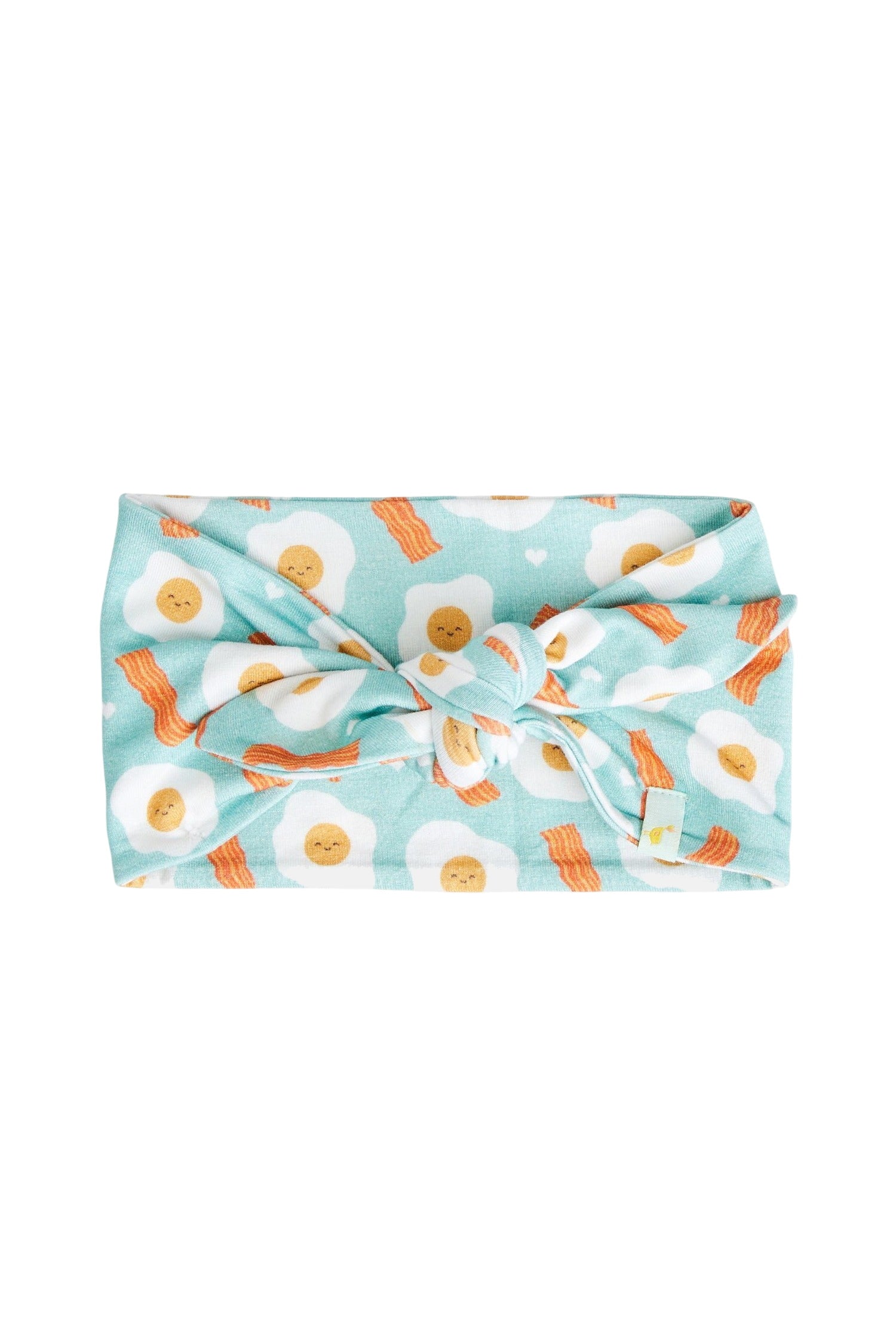 Bow Headband - Bacon & Eggs Blue