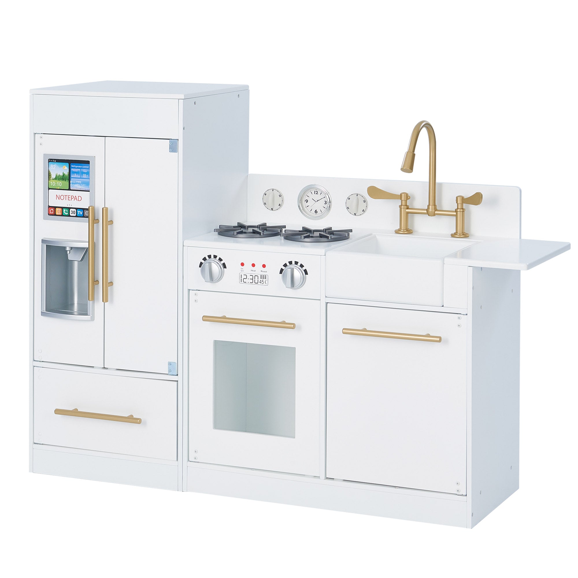 Little Chef Charlotte Modern Play Kitchen, White/gold