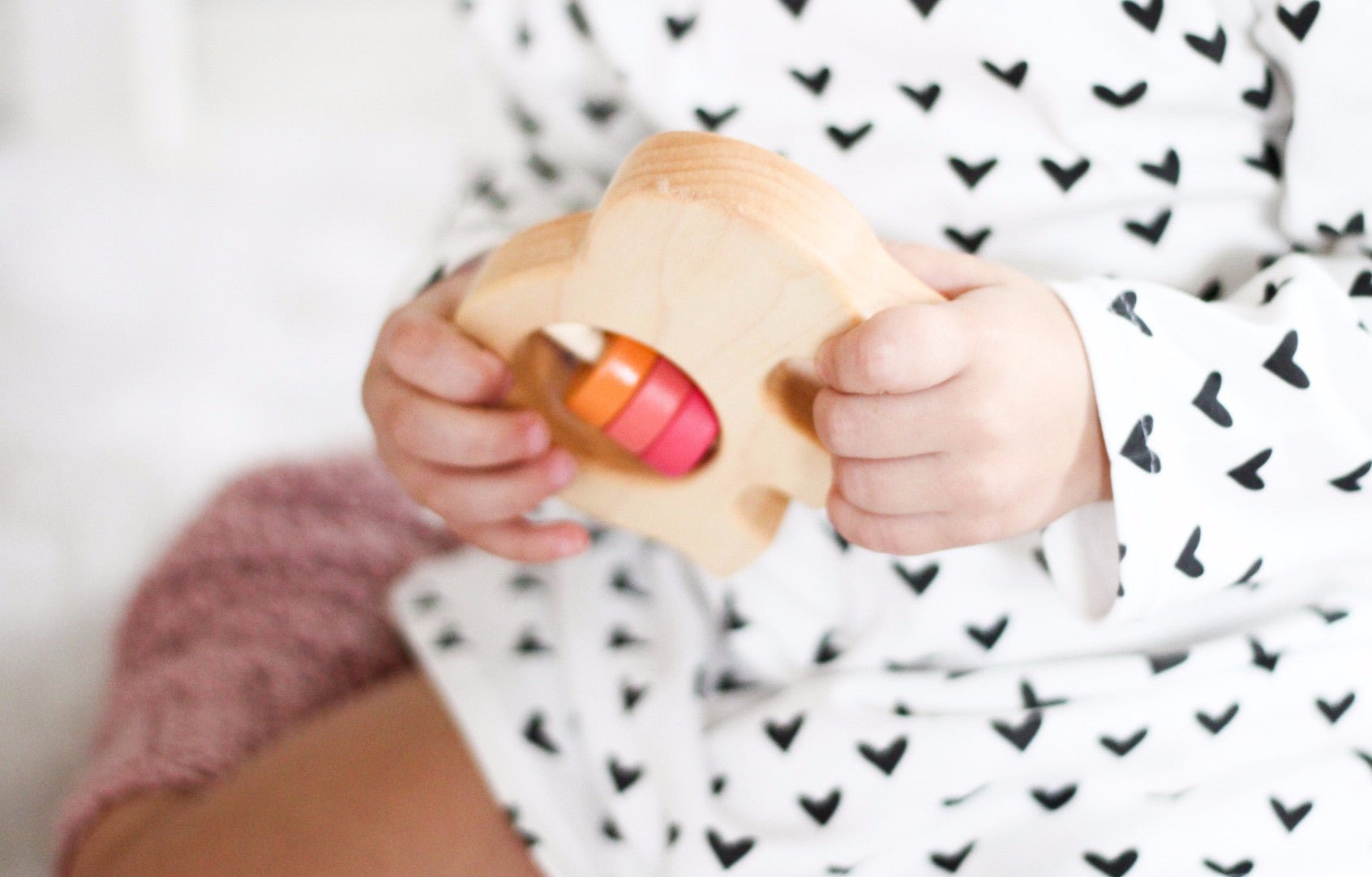 Elephant Wooden Baby Rattle