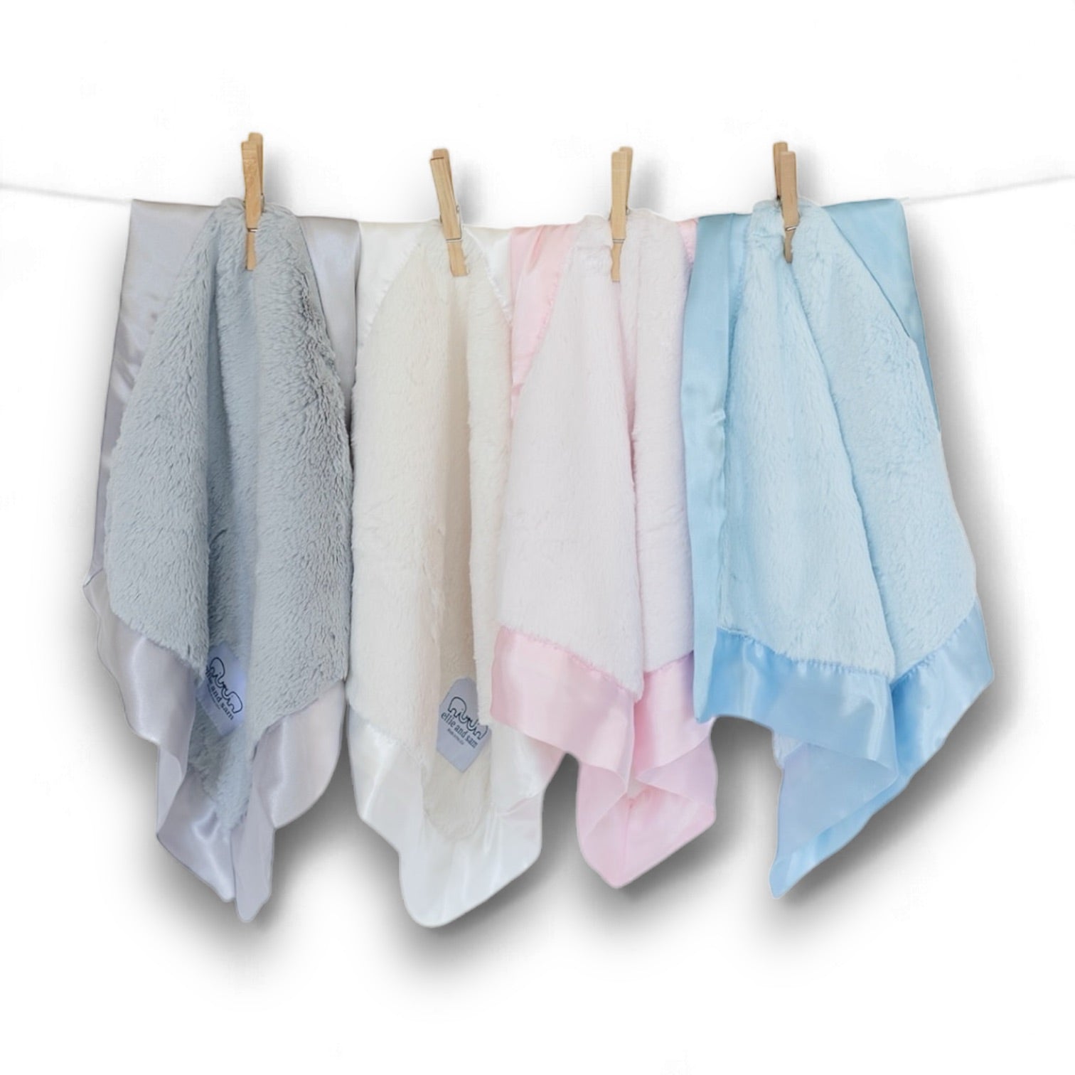 Luxury Satin Border Lovey - Blue