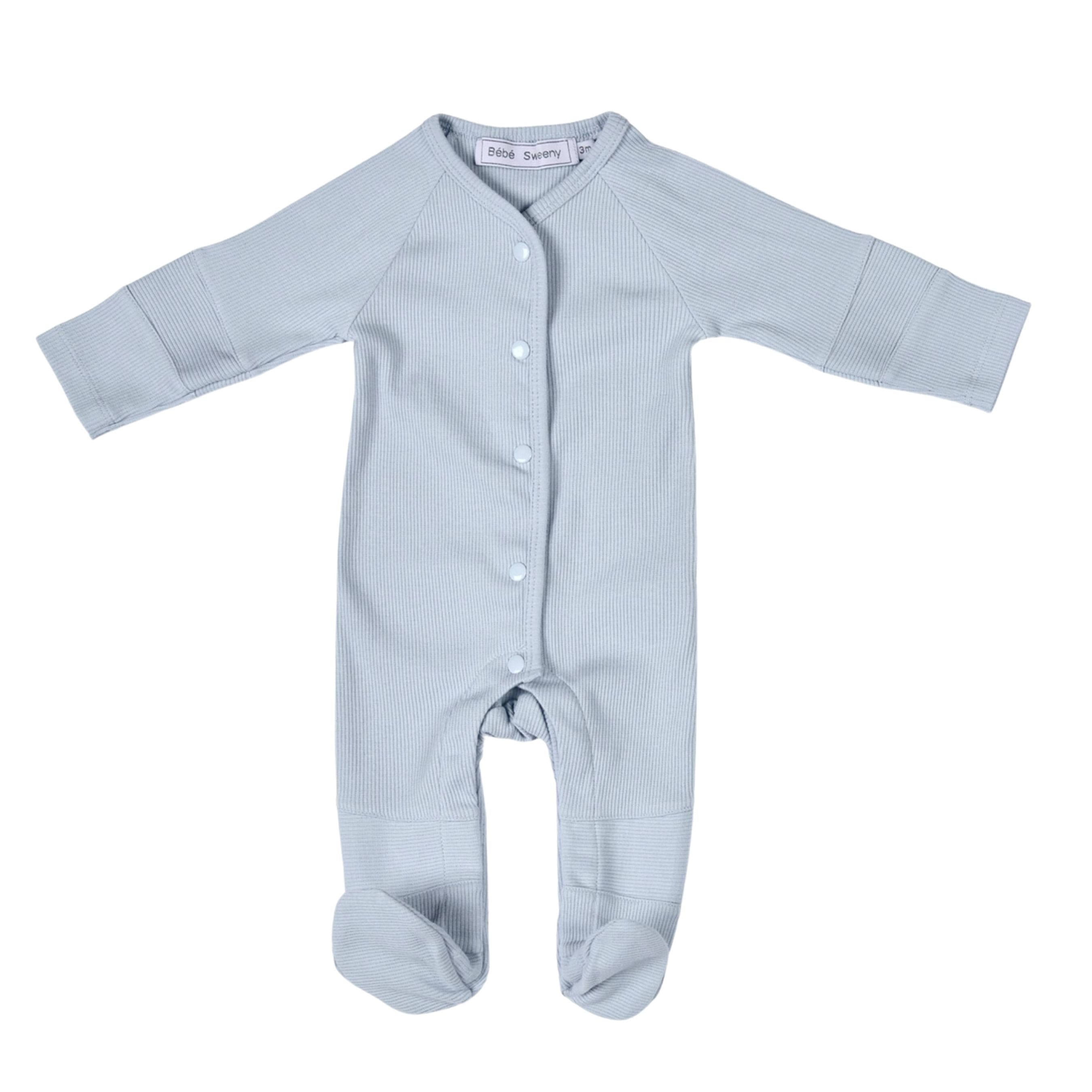 Evan | Baby Boys Blue Ribbed Cotton Gift Set (4)