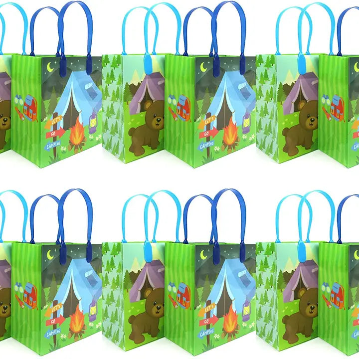 Camping Party Favor Treat Bags - Set Of 6 Or 12