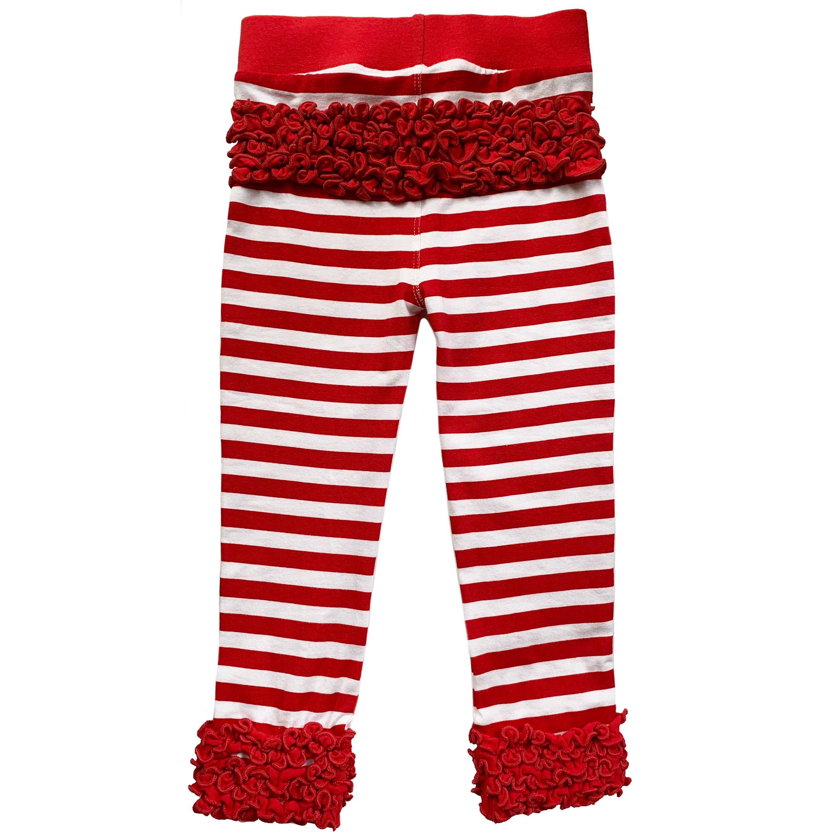 Annloren Baby Toddler Big Girls Boutique Red Ruffle Butt Leggings