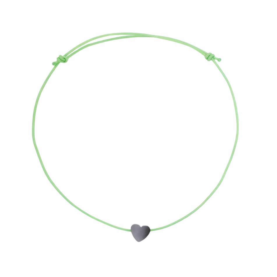 Dark Heart Hematite Charm Bracelet