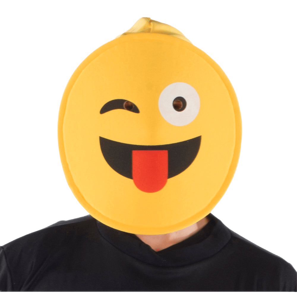 Face With Tongue Emoji Mask - Adults