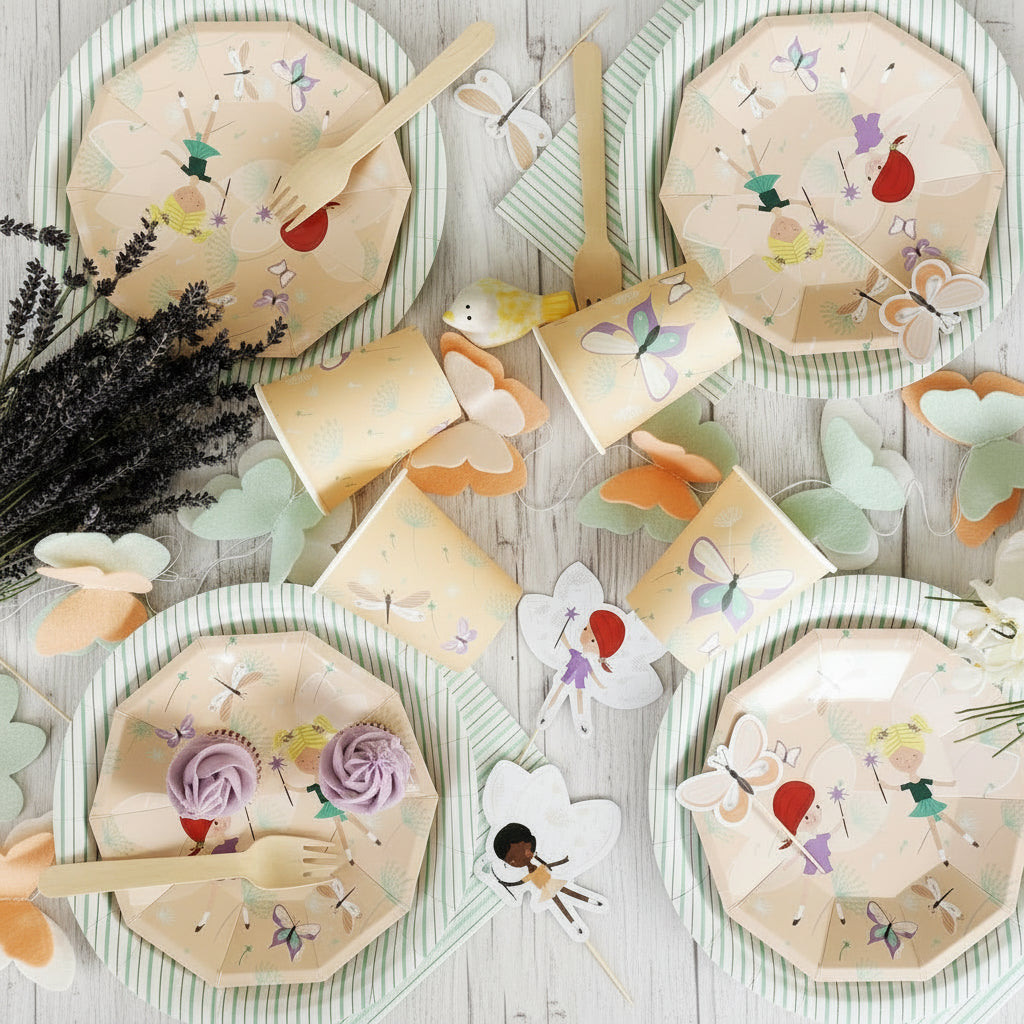 Mint Fine Stripes Plates (set Of 8)