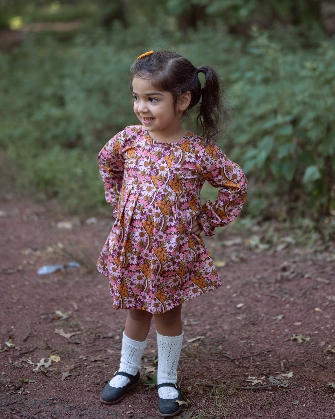 Fall Floral Long Sleeve Baby Toddler Girl Dress
