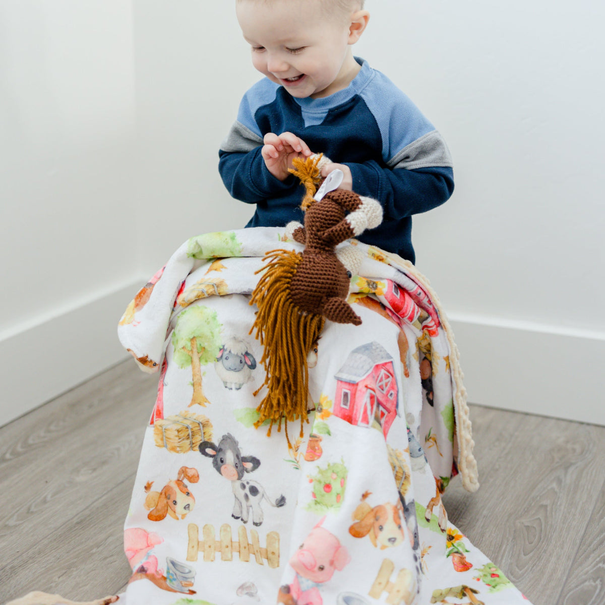 Farm Animals Minky Baby Blanket