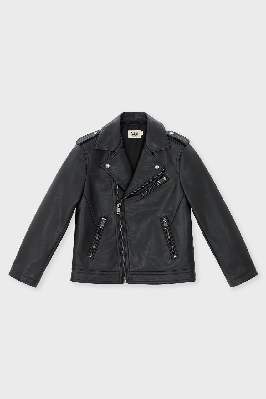 Faux Leather Moto Jacket