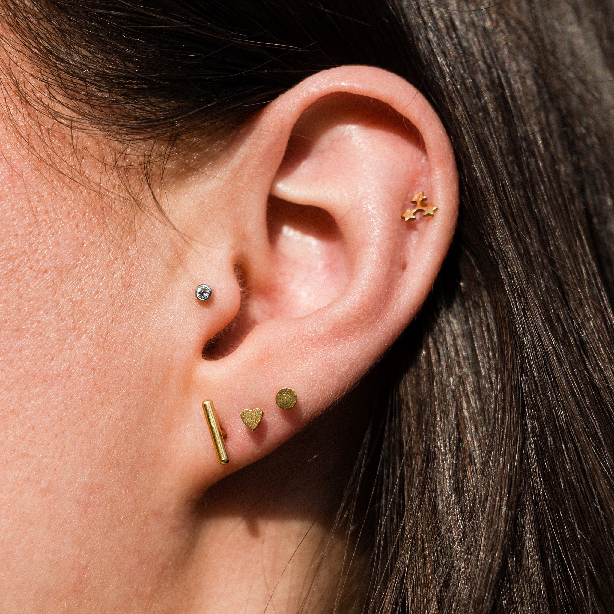 Star Trio Flat Back Studs