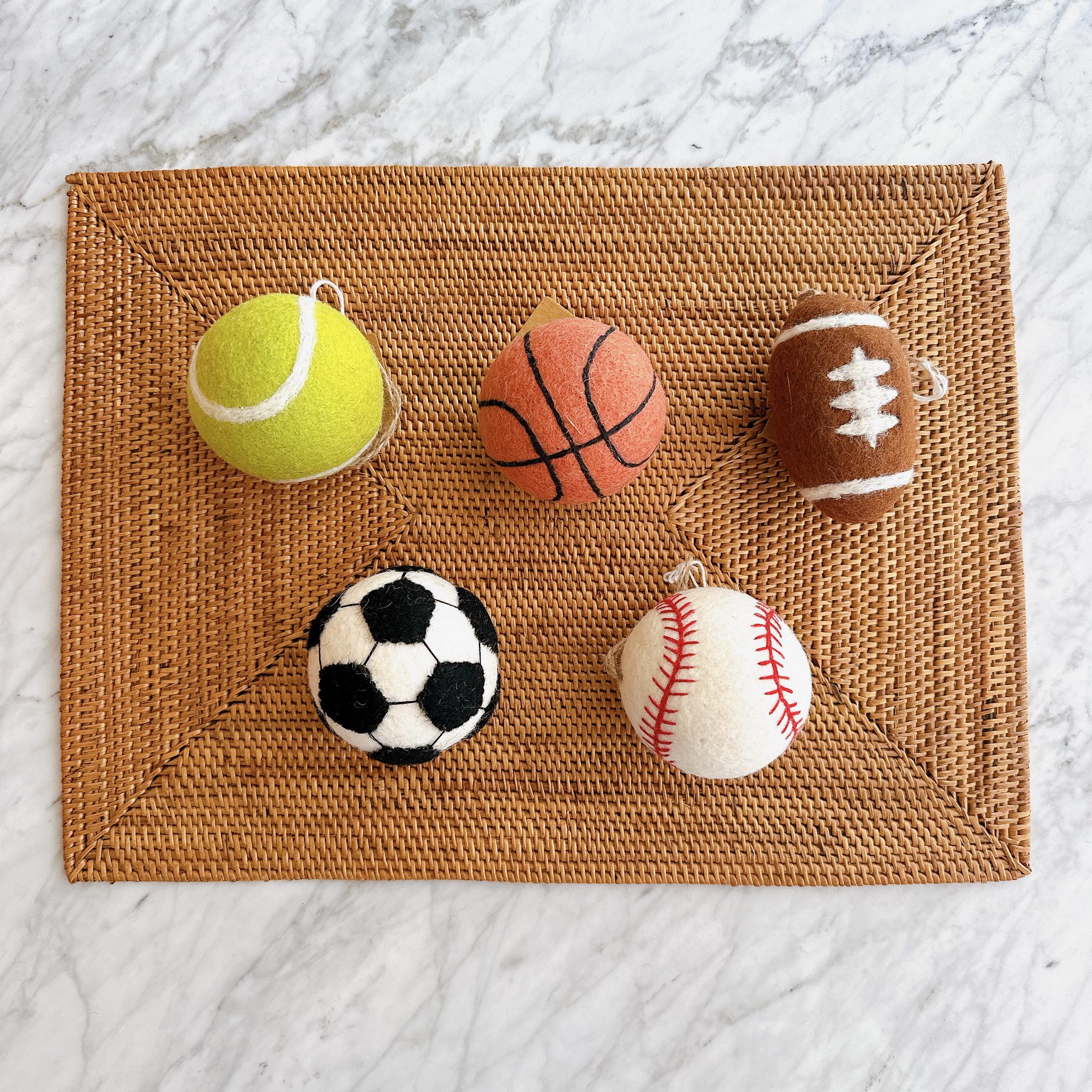 Felt Basketball Ornament – Handmade Wool Sports Christmas Decoration