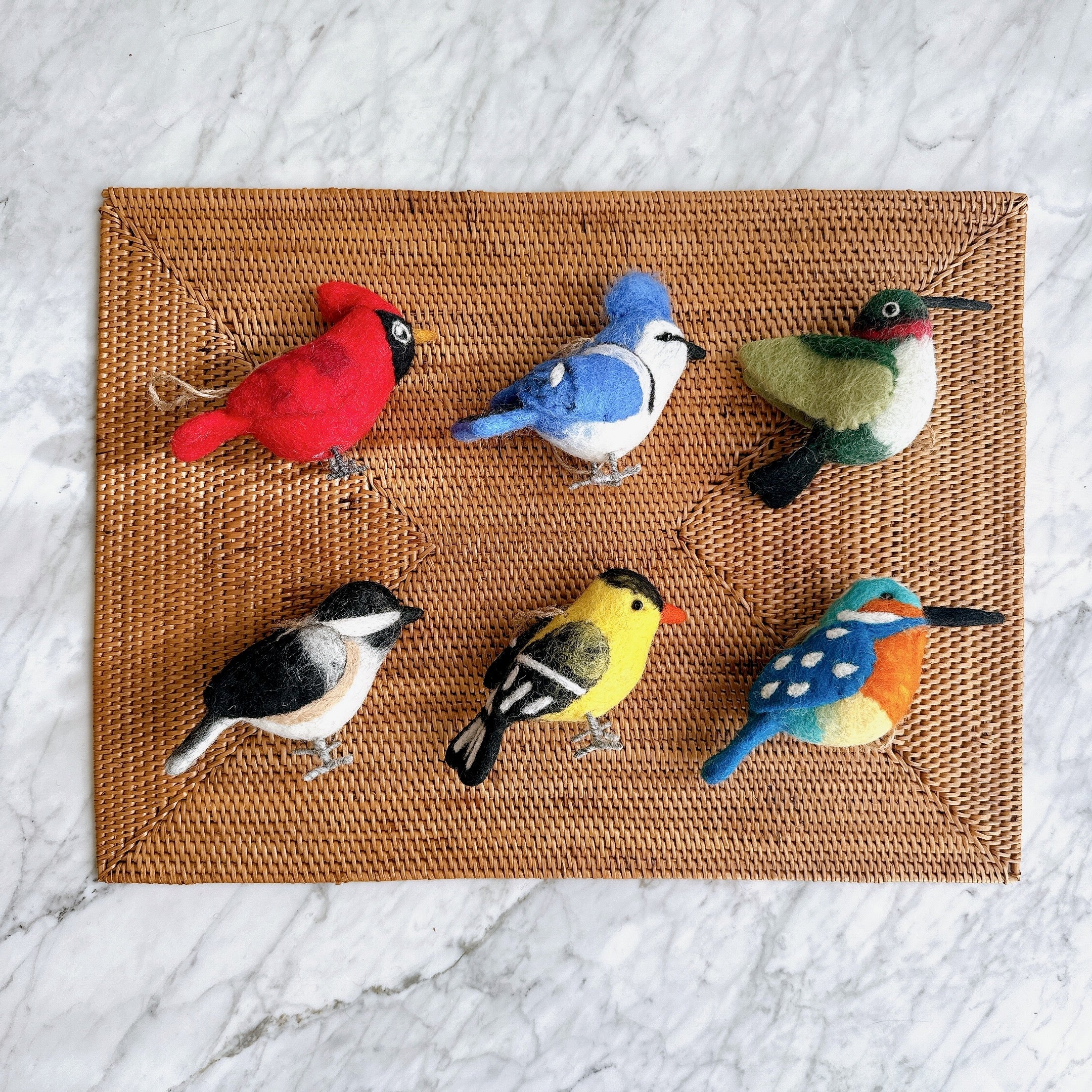 Felt Bird Ornaments Set Of 6 - B Set