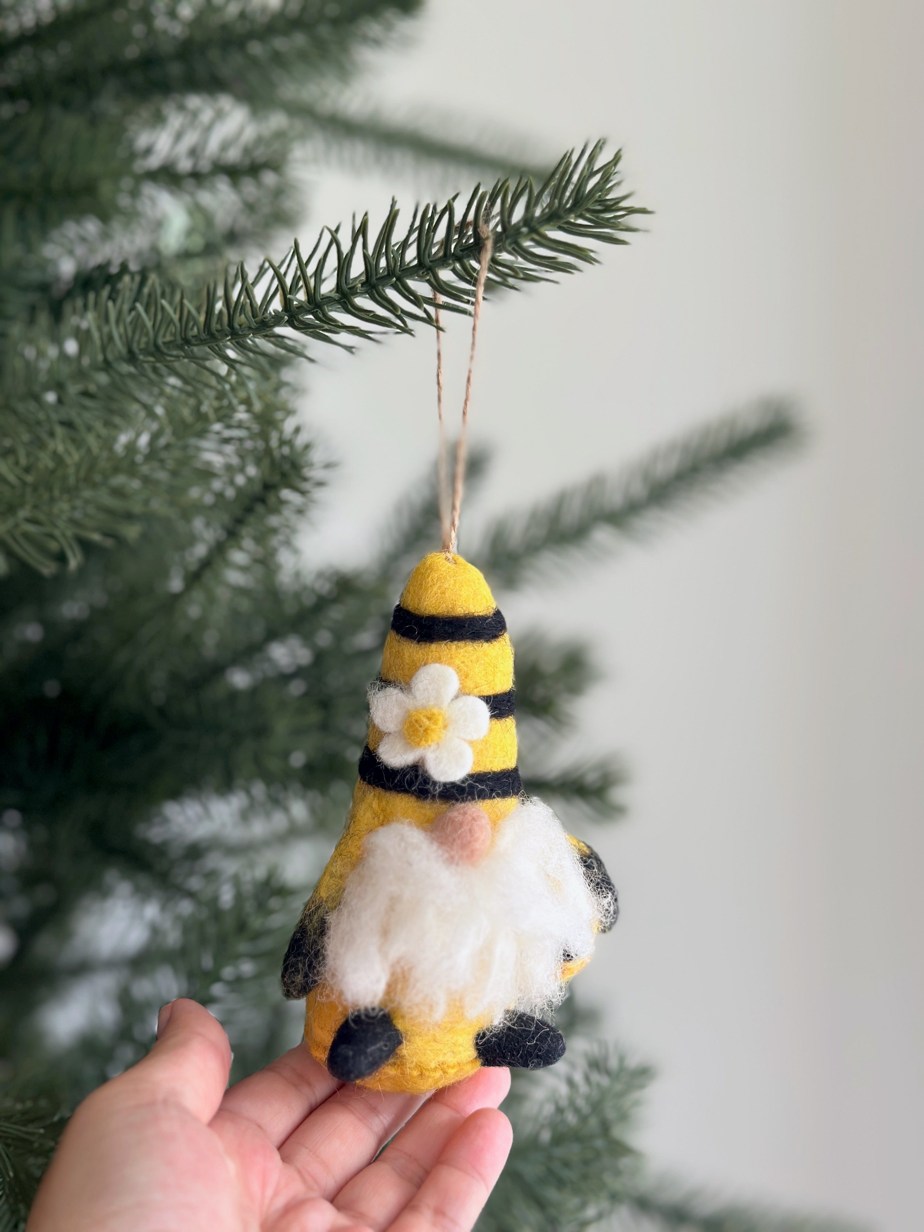 Felt Bumblebee Gnome Ornament