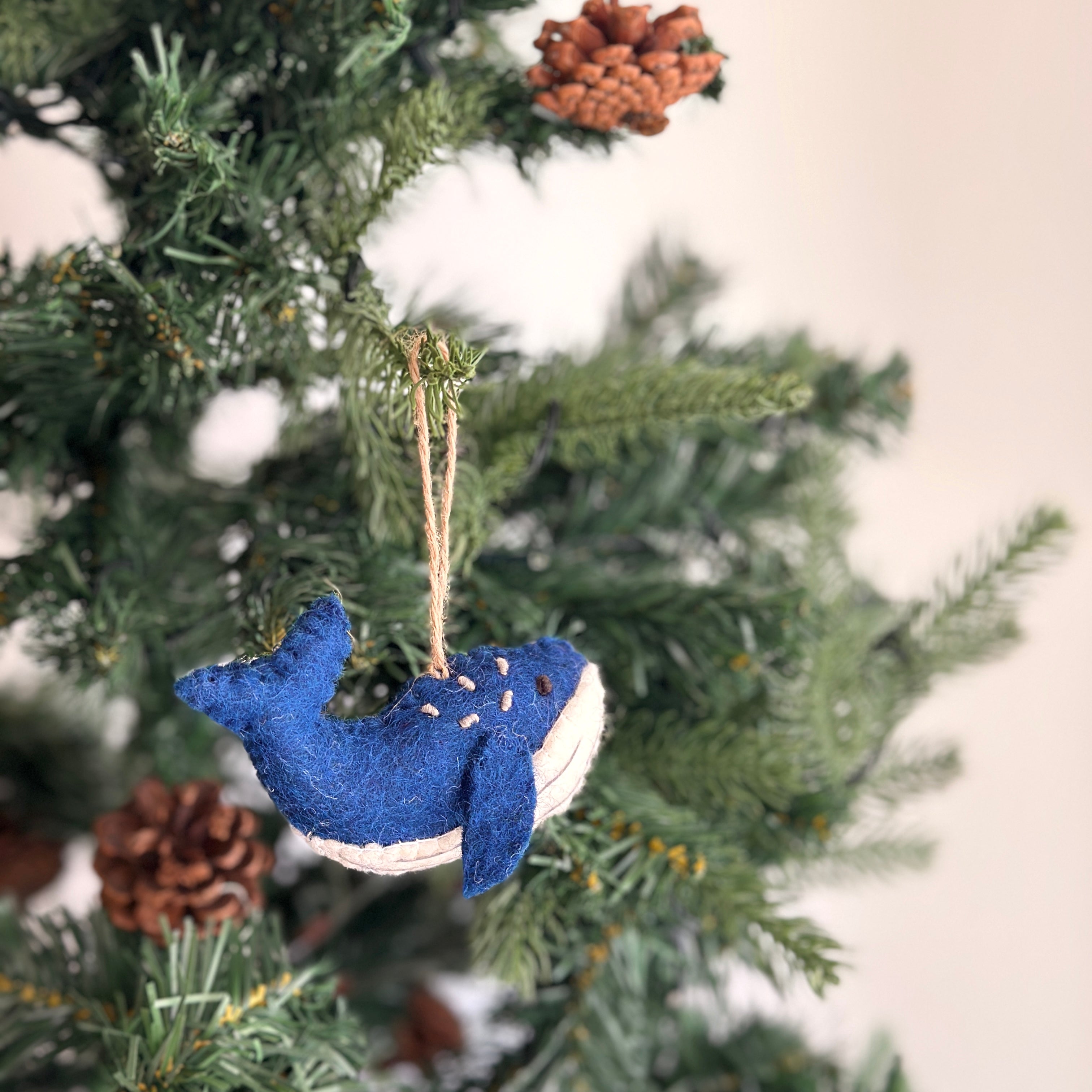 Felt Christmas Ornaments Set Of 2 - Whales