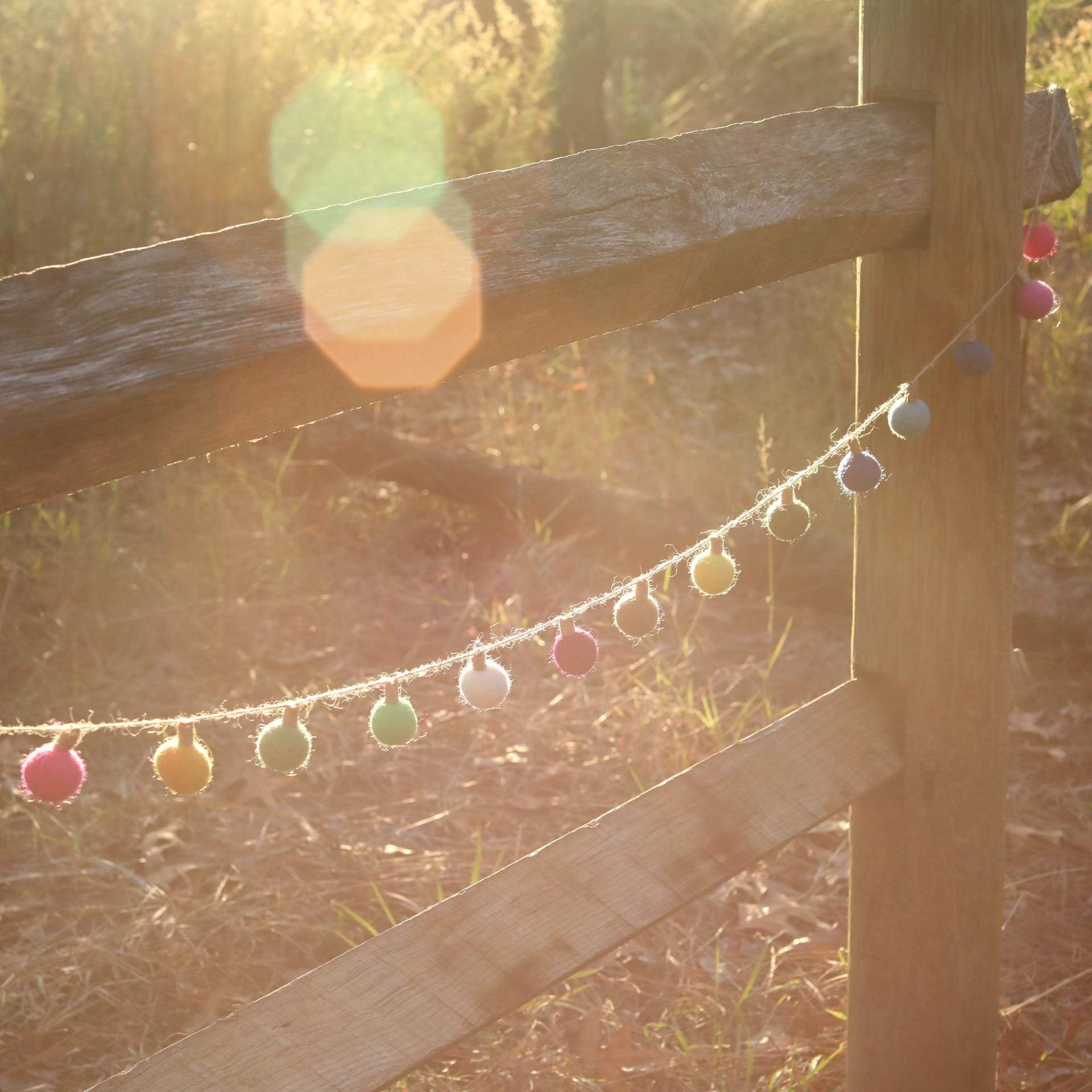 Felt Color Ball Lightbulb Garland