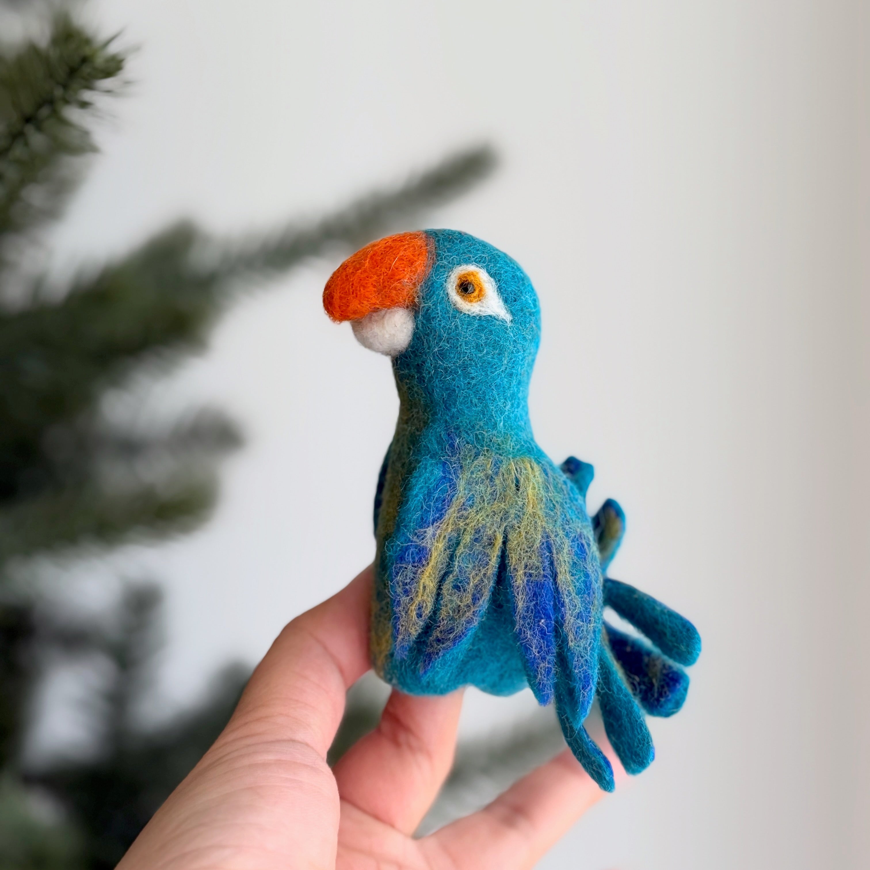 Felt Finger Puppet - Parrot / Macaw / Blue