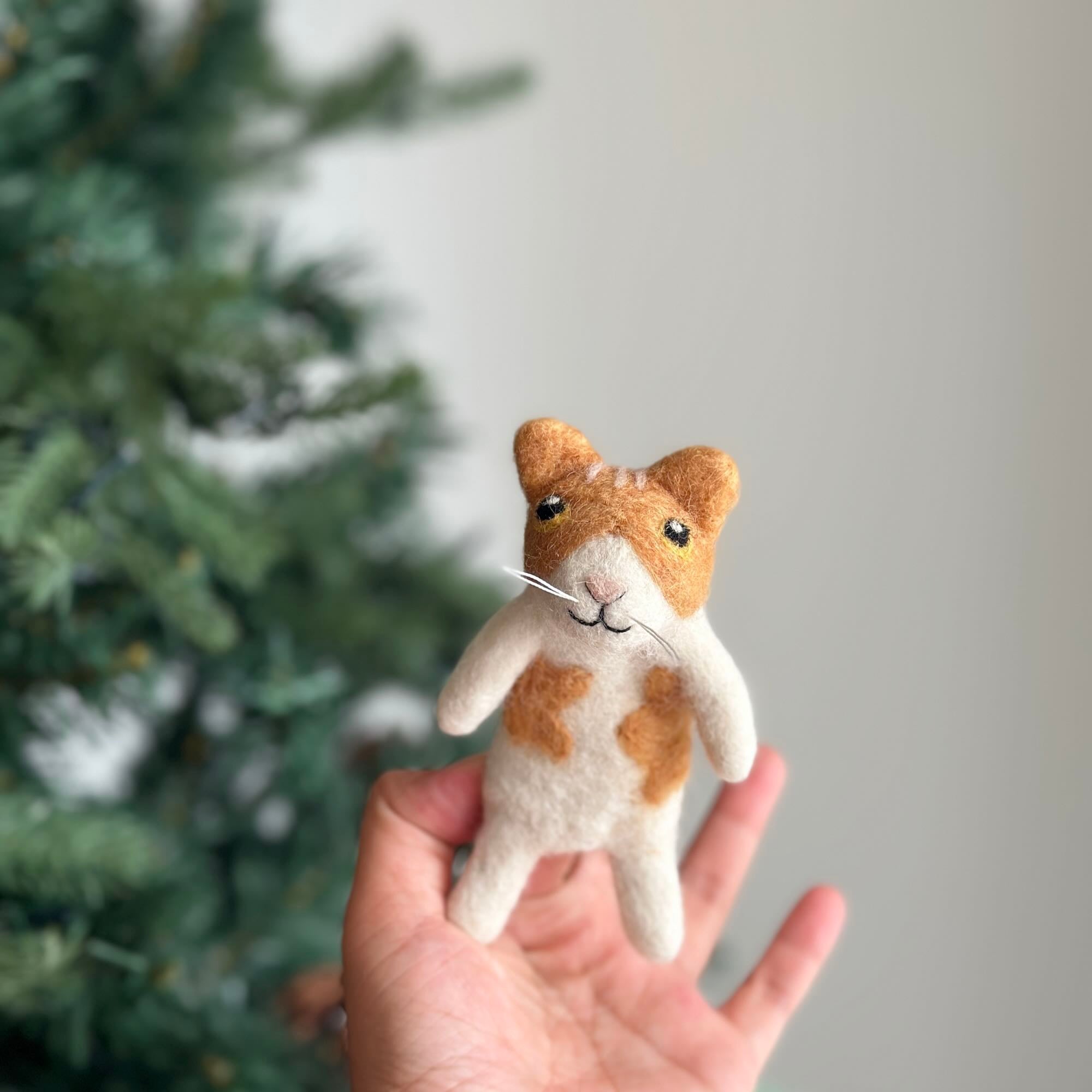 Felt Finger Puppet: "curly" The Ginger Cat