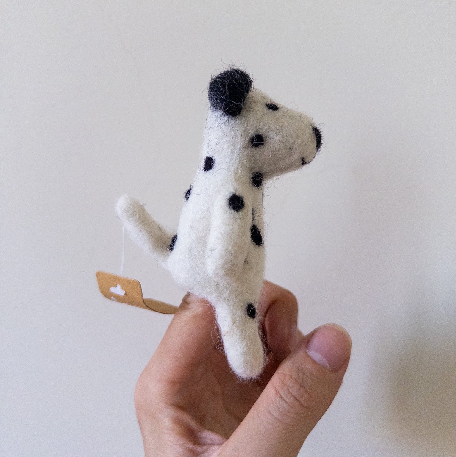 Felt Finger Puppet: Dalmatian Dog