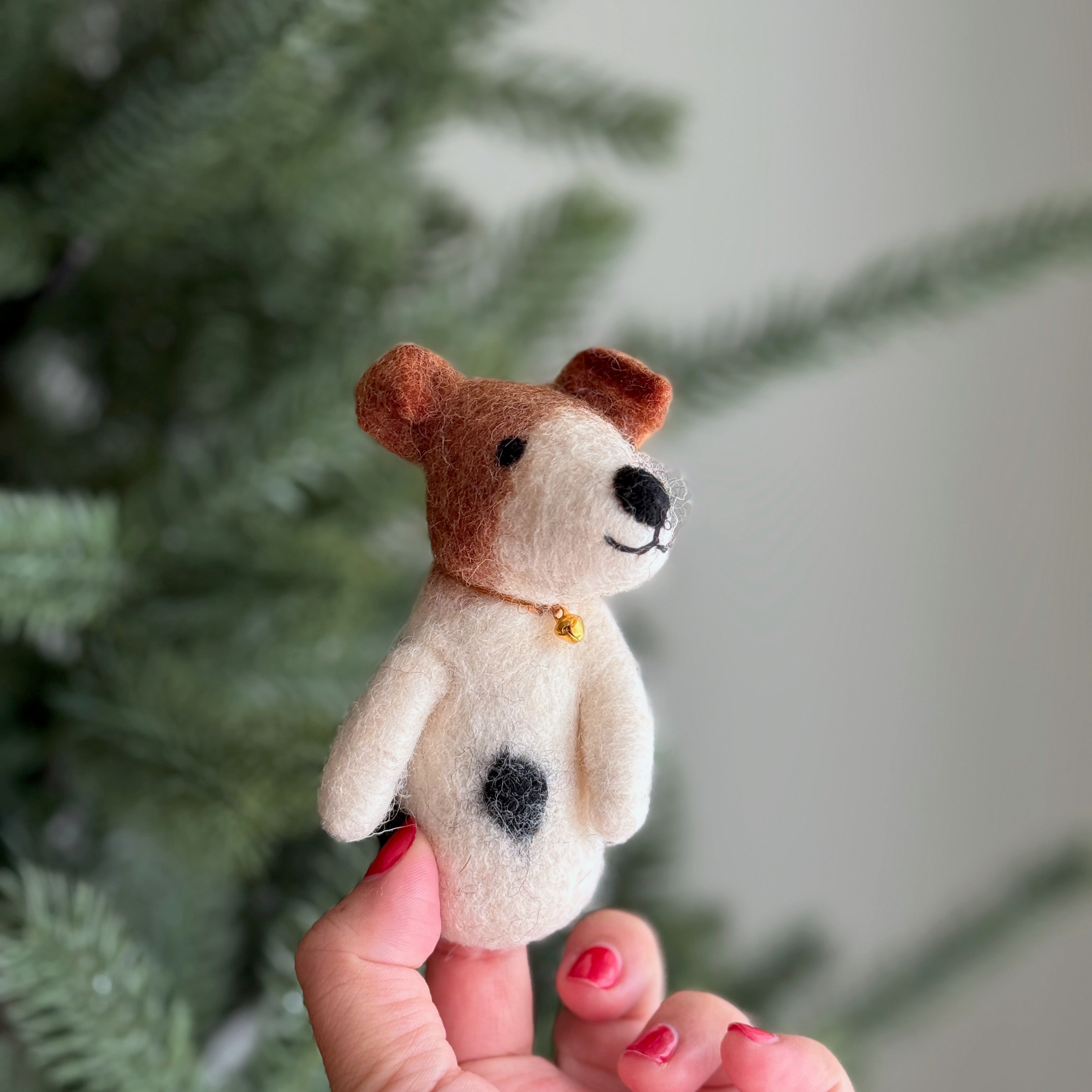 Felt Finger Puppet - Jack Russell Terrier Dog 2