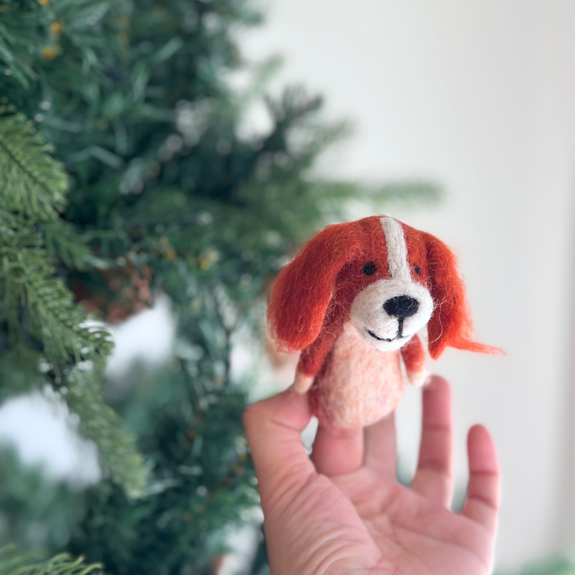 Felt Finger Puppets Set Of 2 - Cavalier King Charles Spaniel