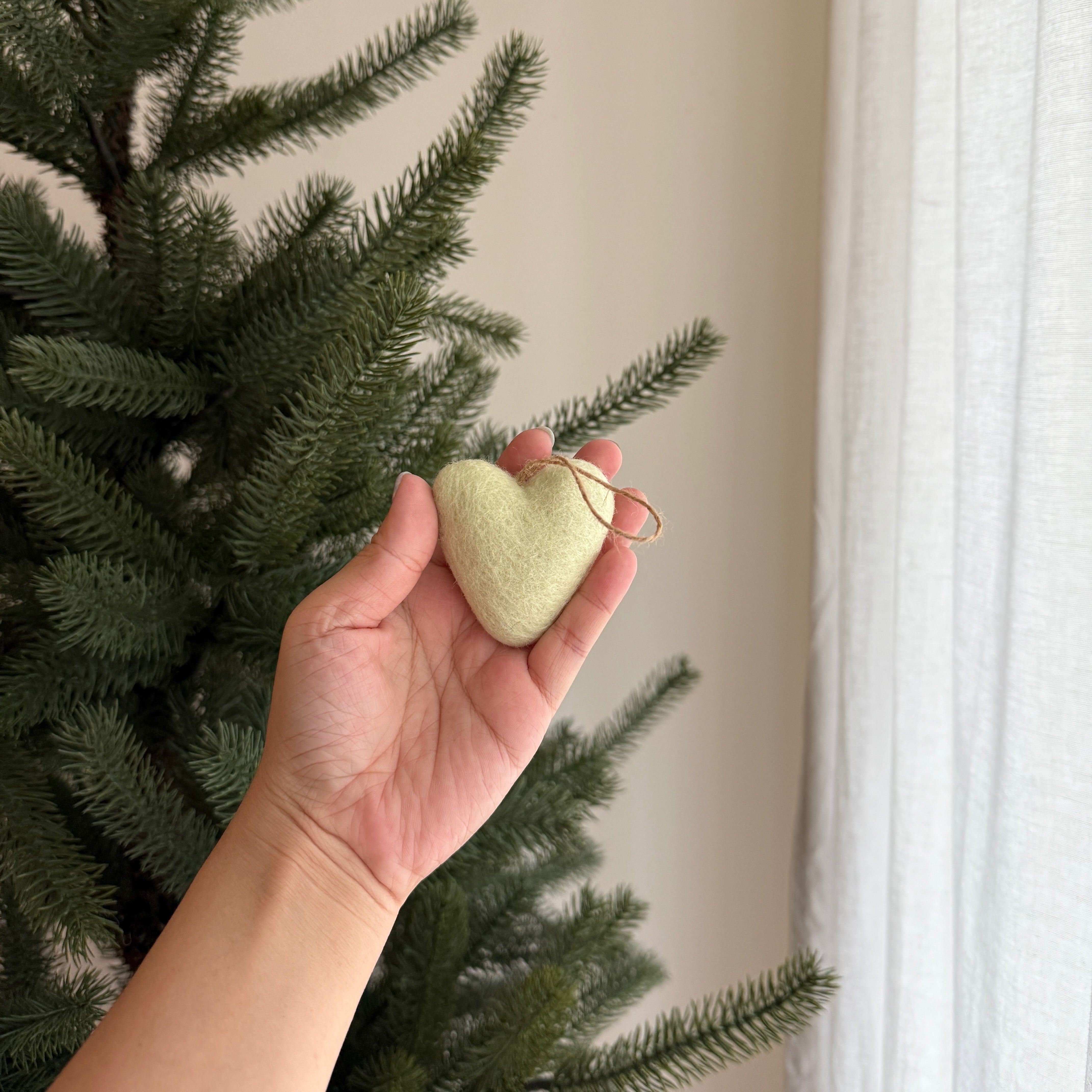 Felt Heart Ornament - Rainbow Set Of 7