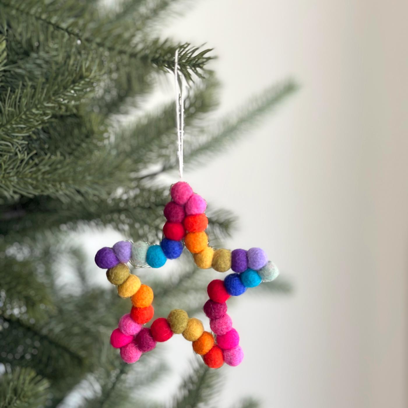 Felt Mini Pompom Love Wreath Ornament