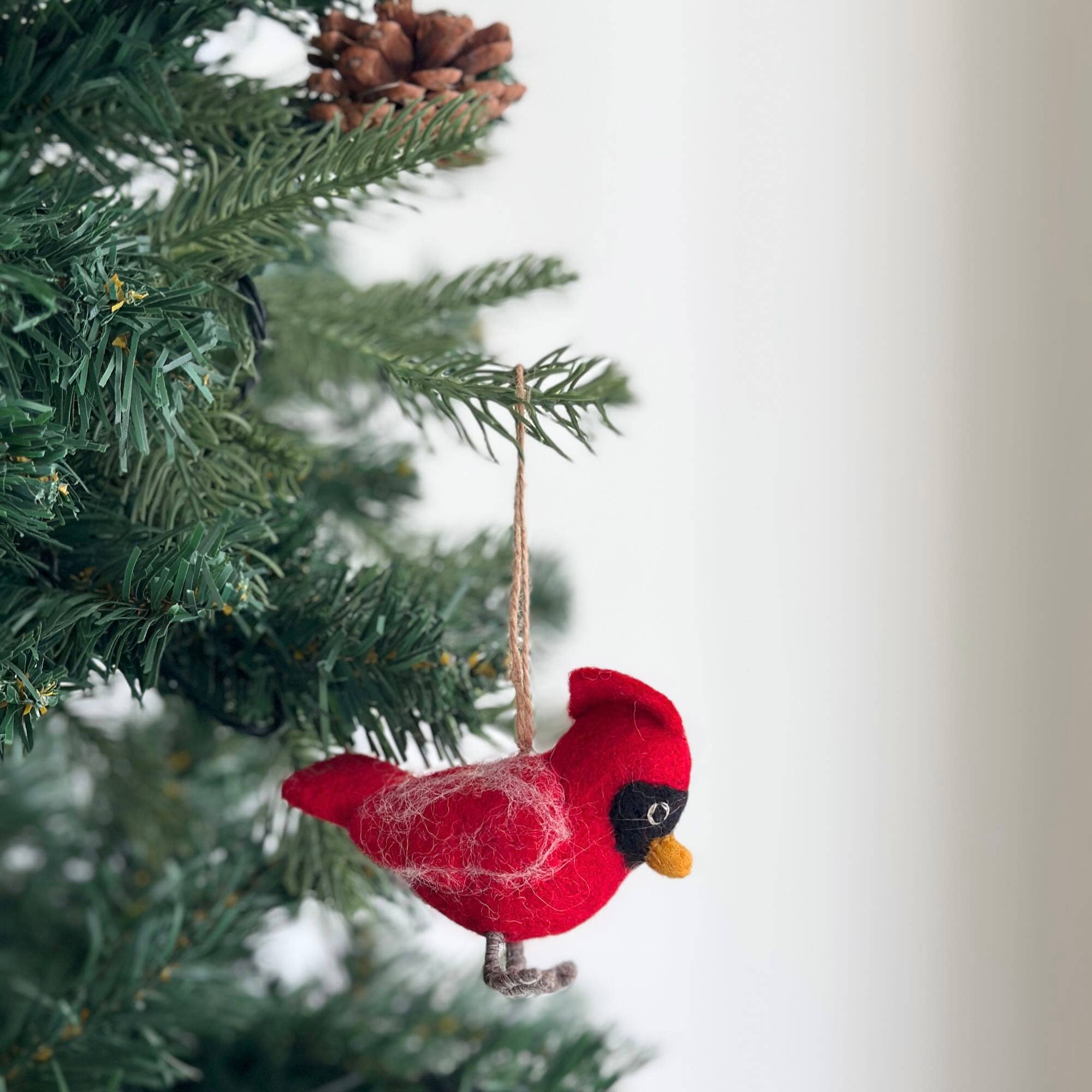 Felt Ornament - Cardinal With Yellow Beak