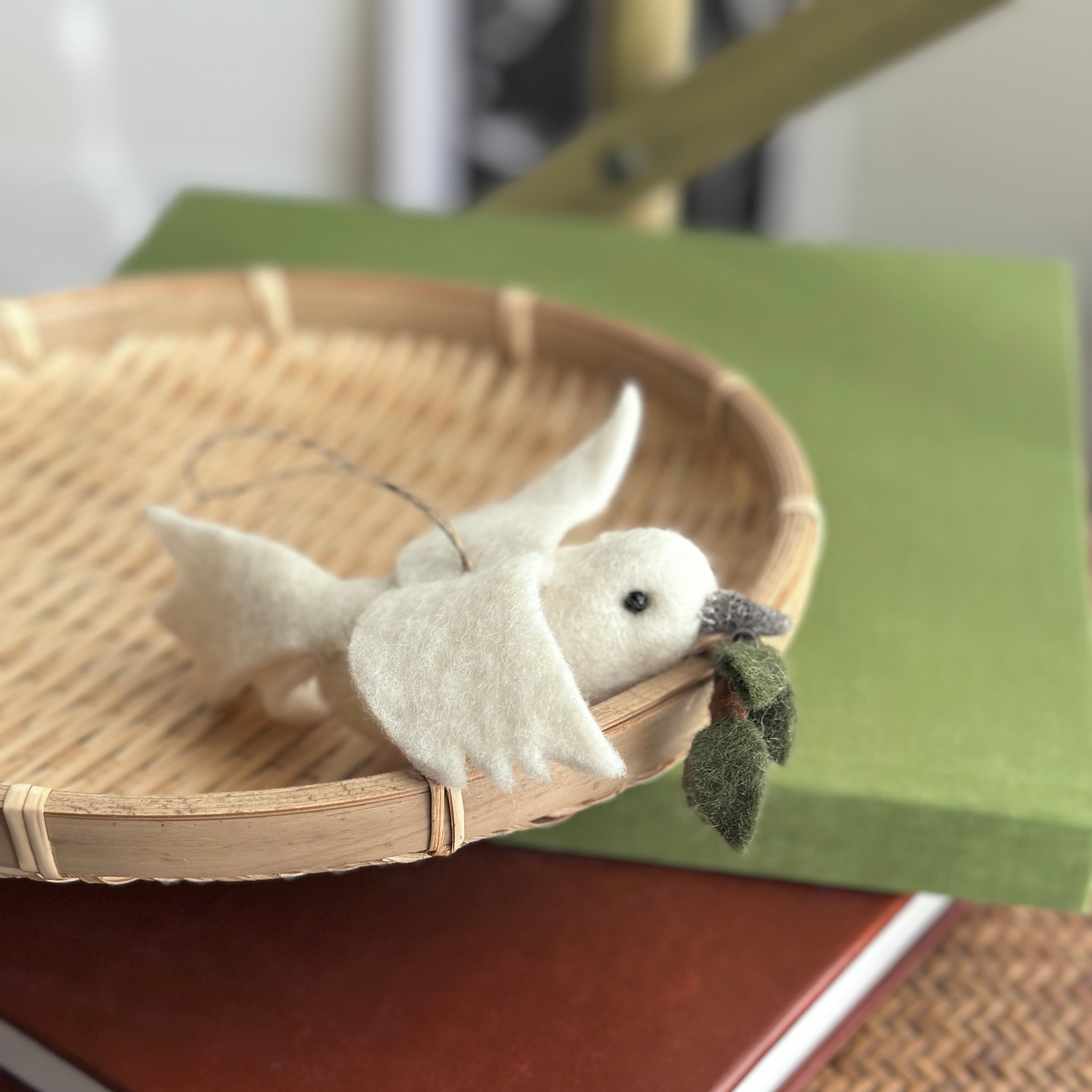 Felt Ornament - Dove With Olive Twig