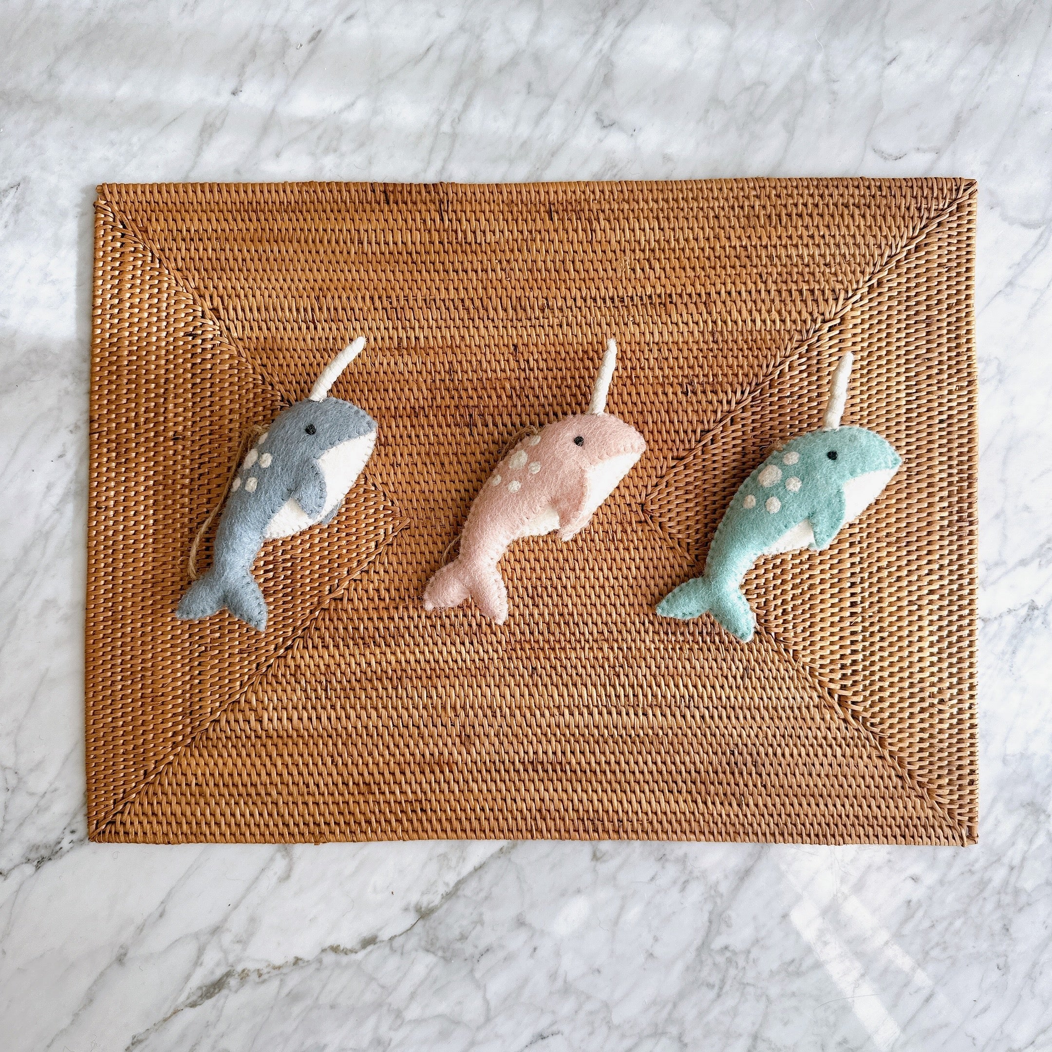 Felt Ornament Set Of 3 - Narwhal