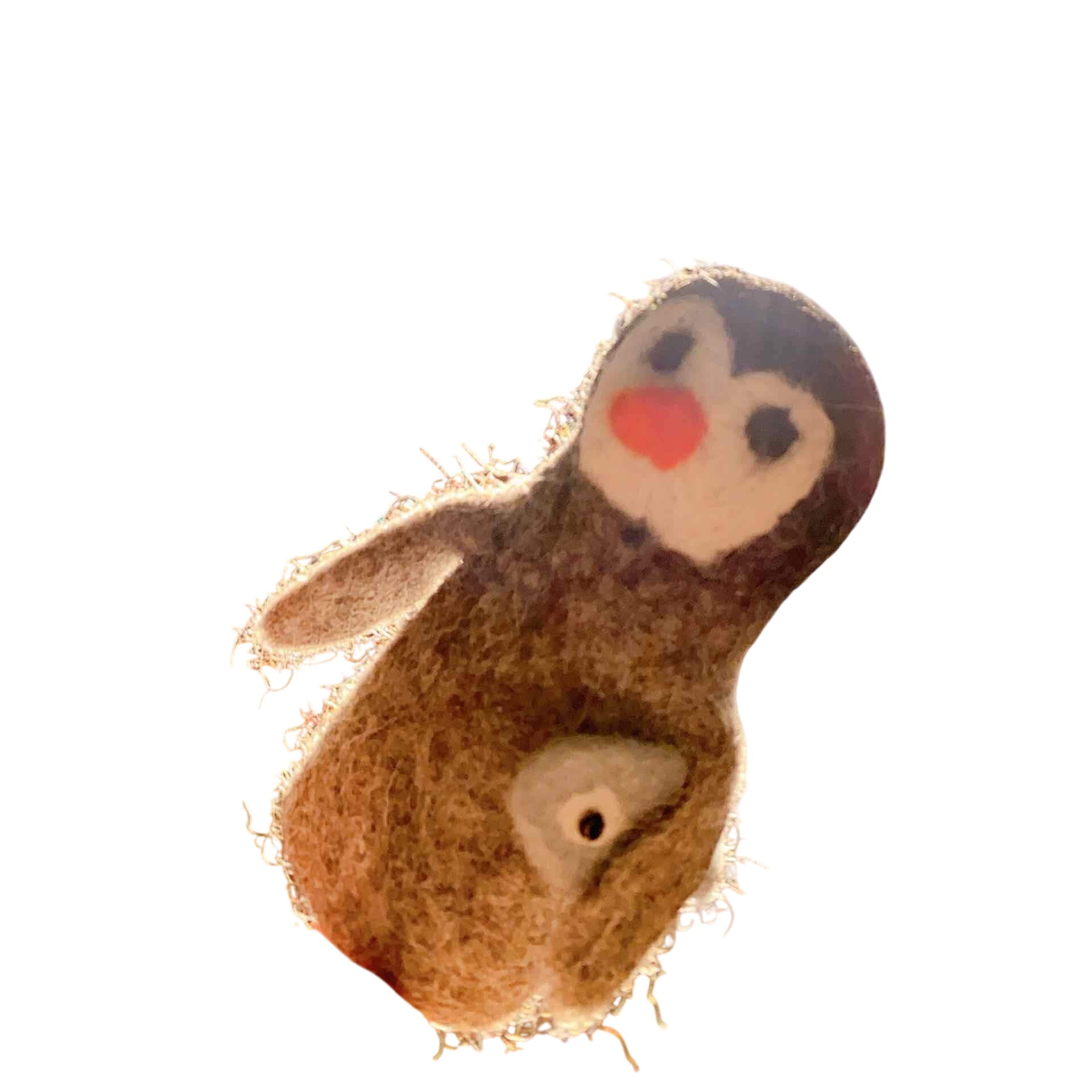 Felt Penguin Carrying A Fish Finger Puppet
