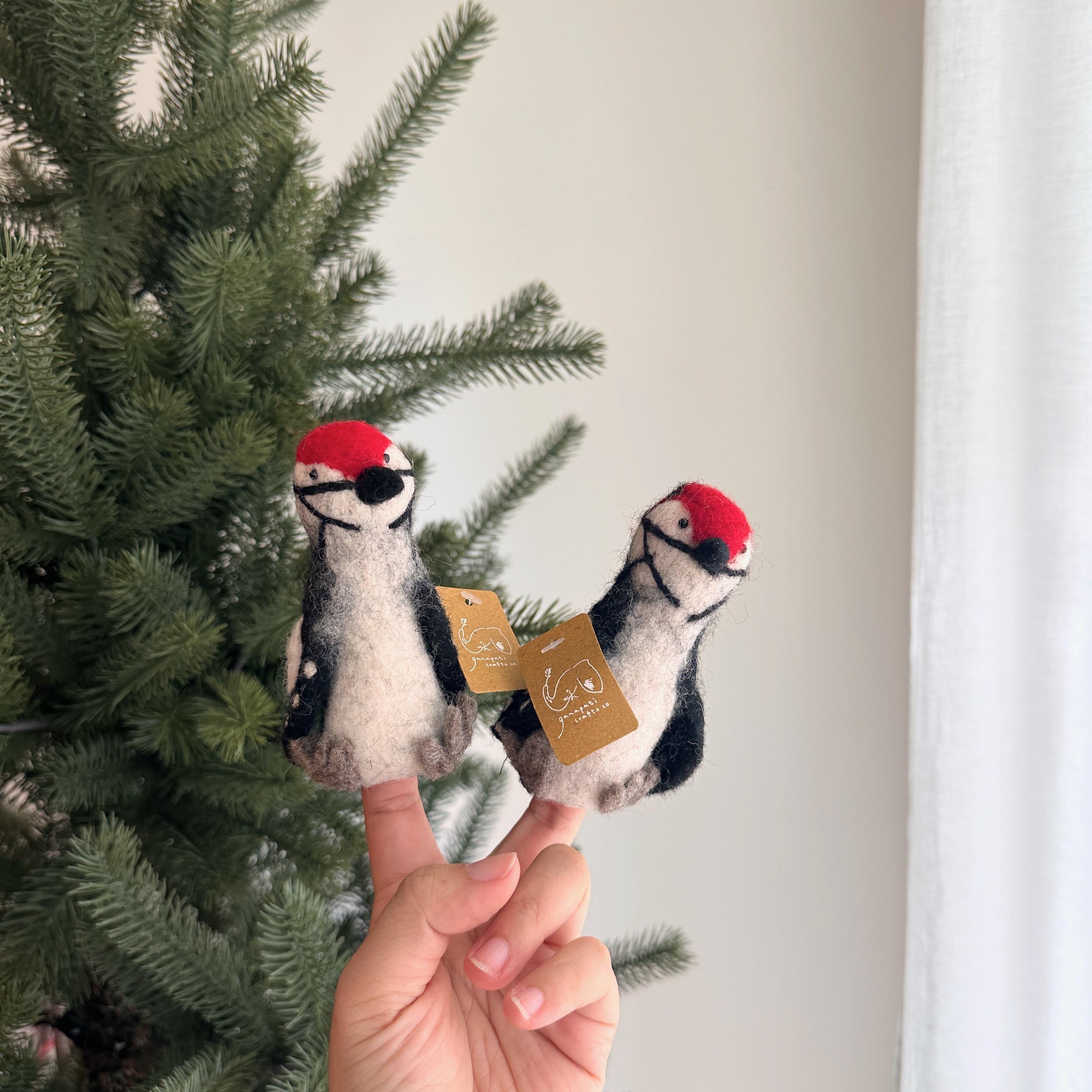 Felt Woodpecker Finger Puppet