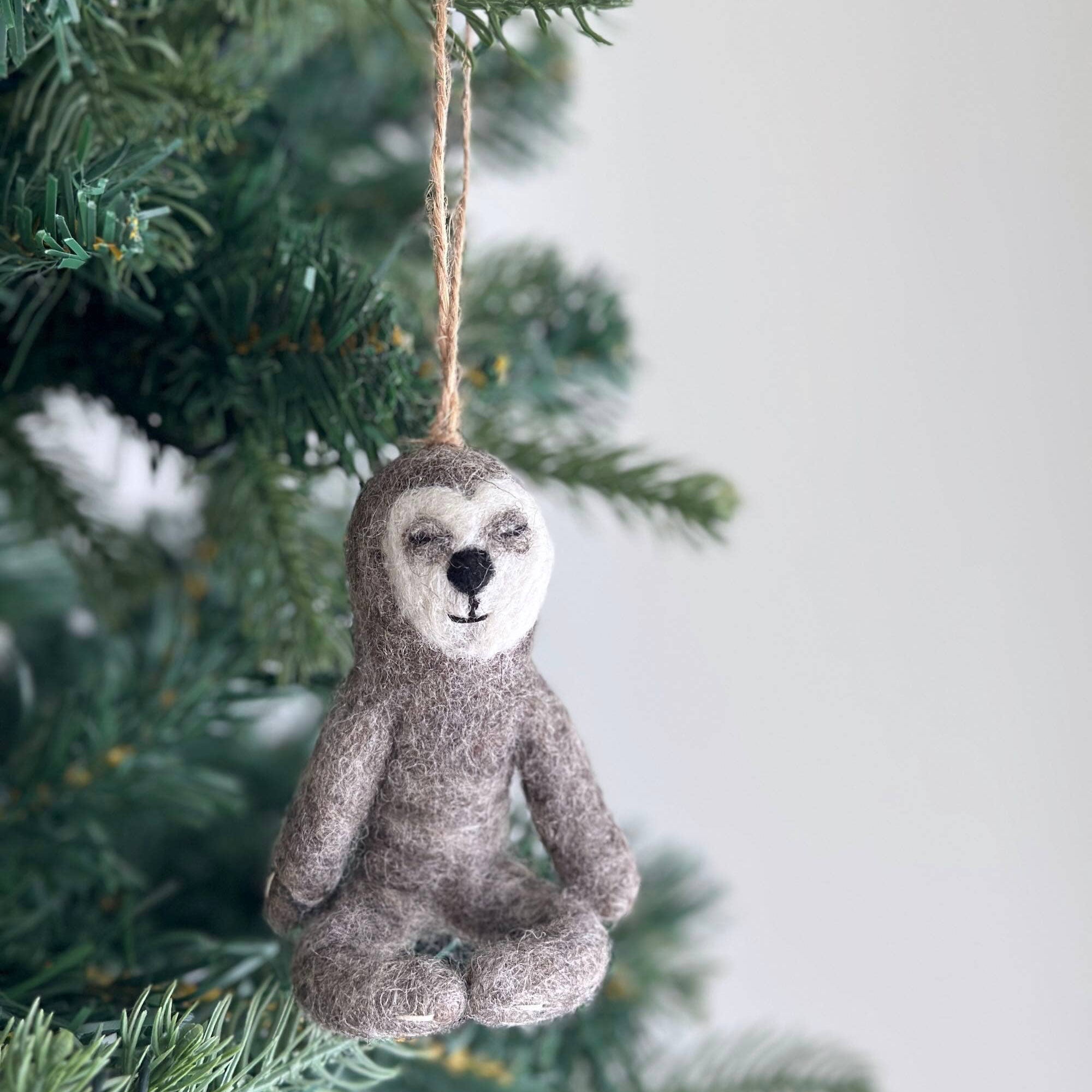 Felt Yoga Sloth Ornament