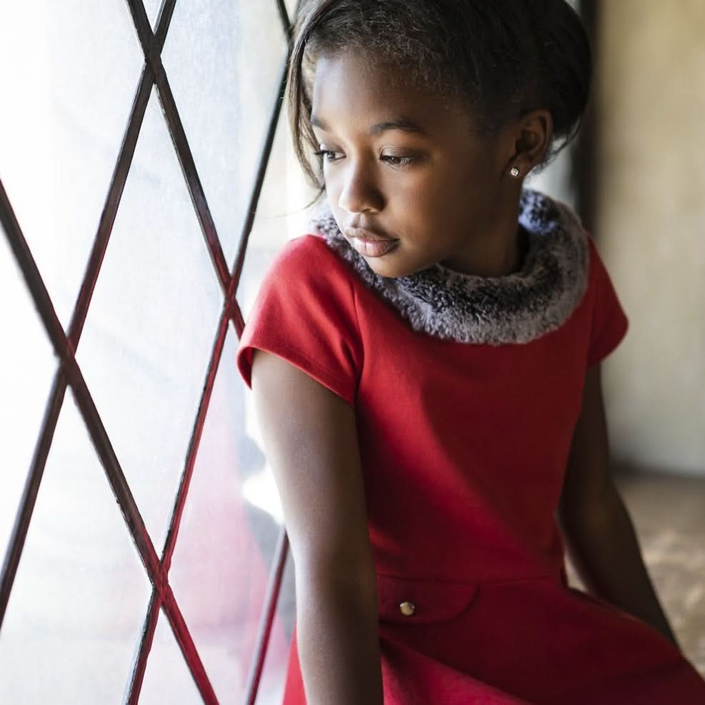 Fit And Flare Ponte Dress With Faux Fur - Baby