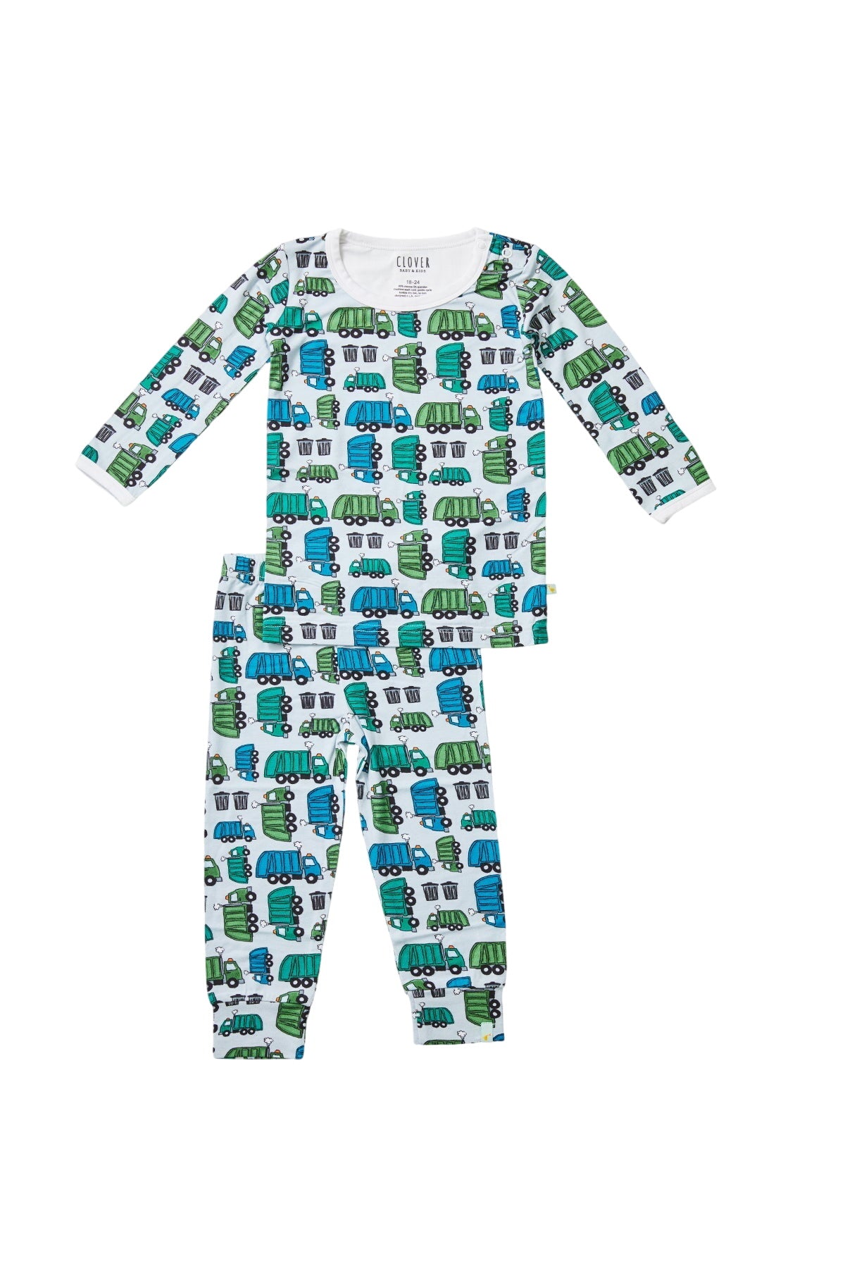 Long Sleeve Pajama Set - Garbage Trucks