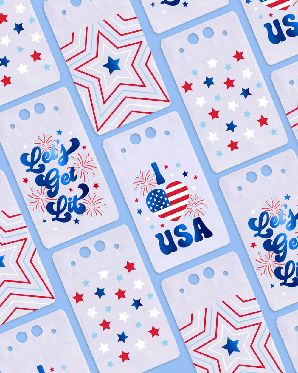 Party In The Usa Sippers - 16 Pouches + Straws
