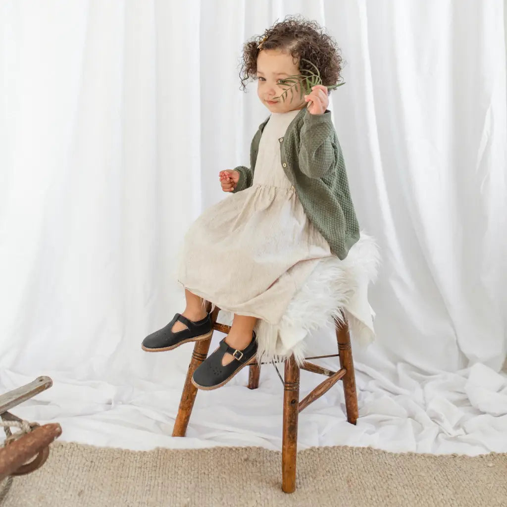 Flora T-strap - Navy