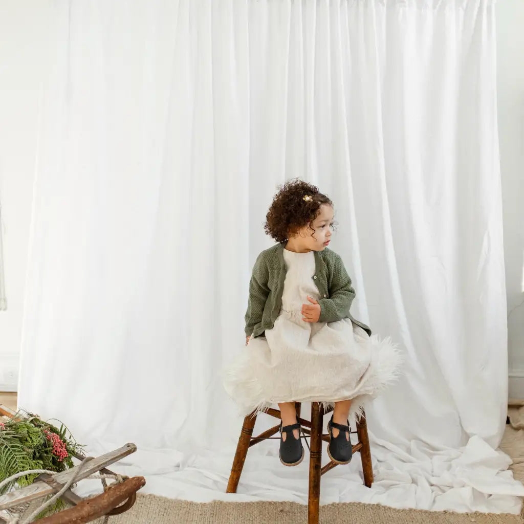 Flora T-strap - Navy