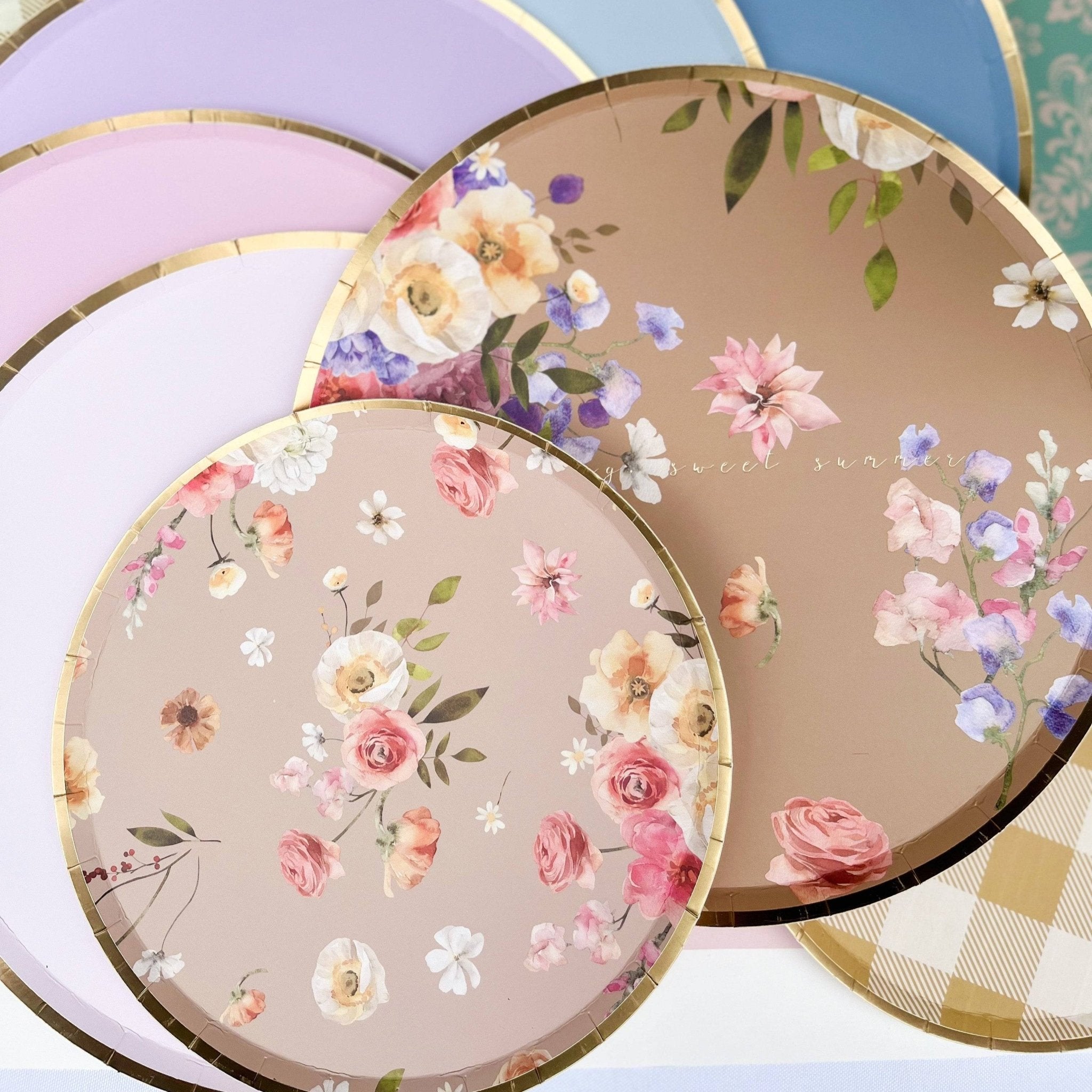Floral Beige Plate, Small