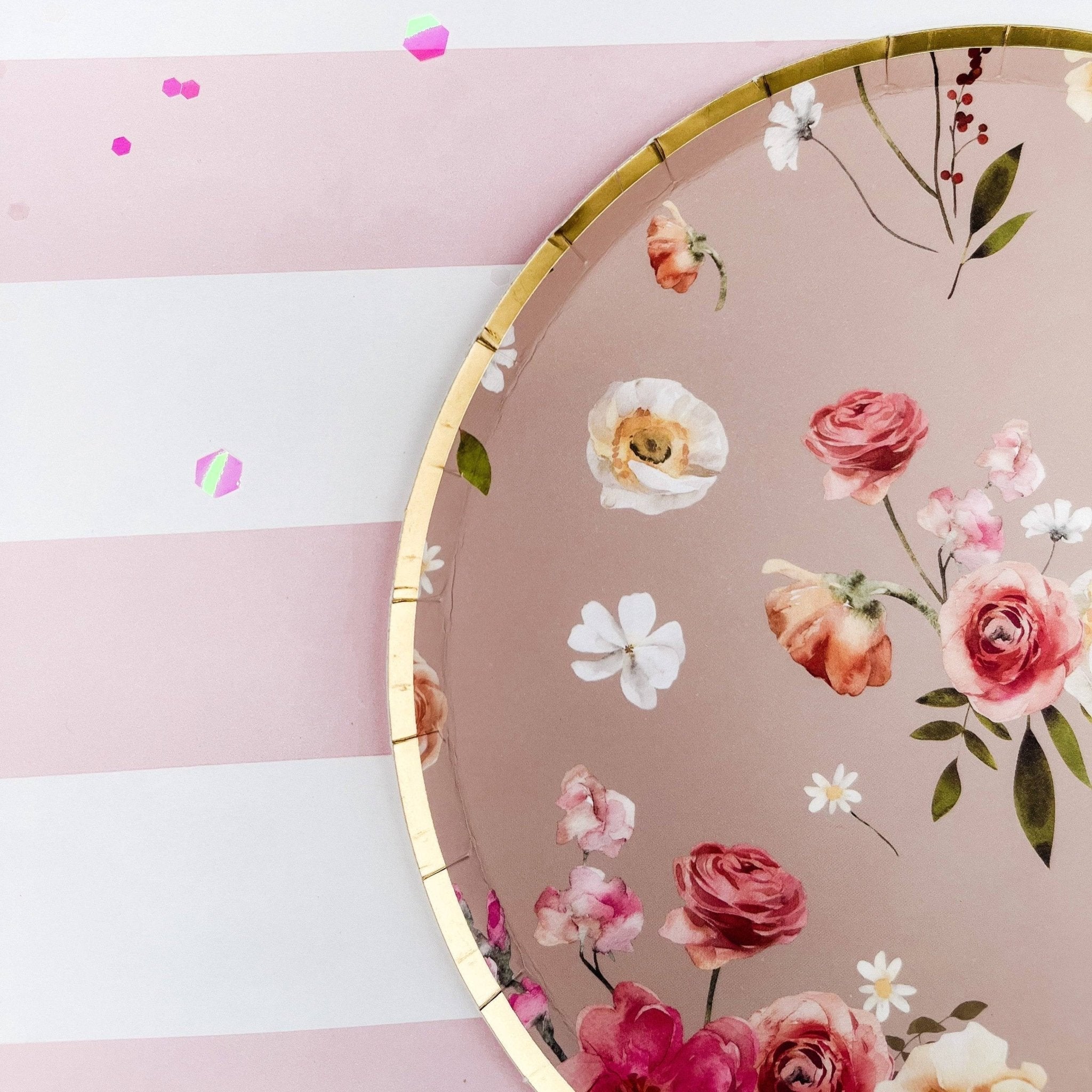 Floral Beige Plate, Small