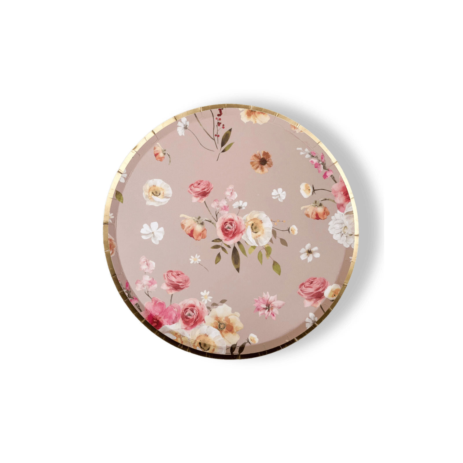 Floral Beige Plate, Small