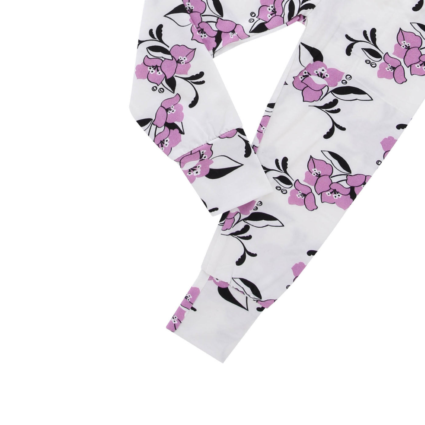 Amalfi Coast Purple Flowers White Two-piece Set