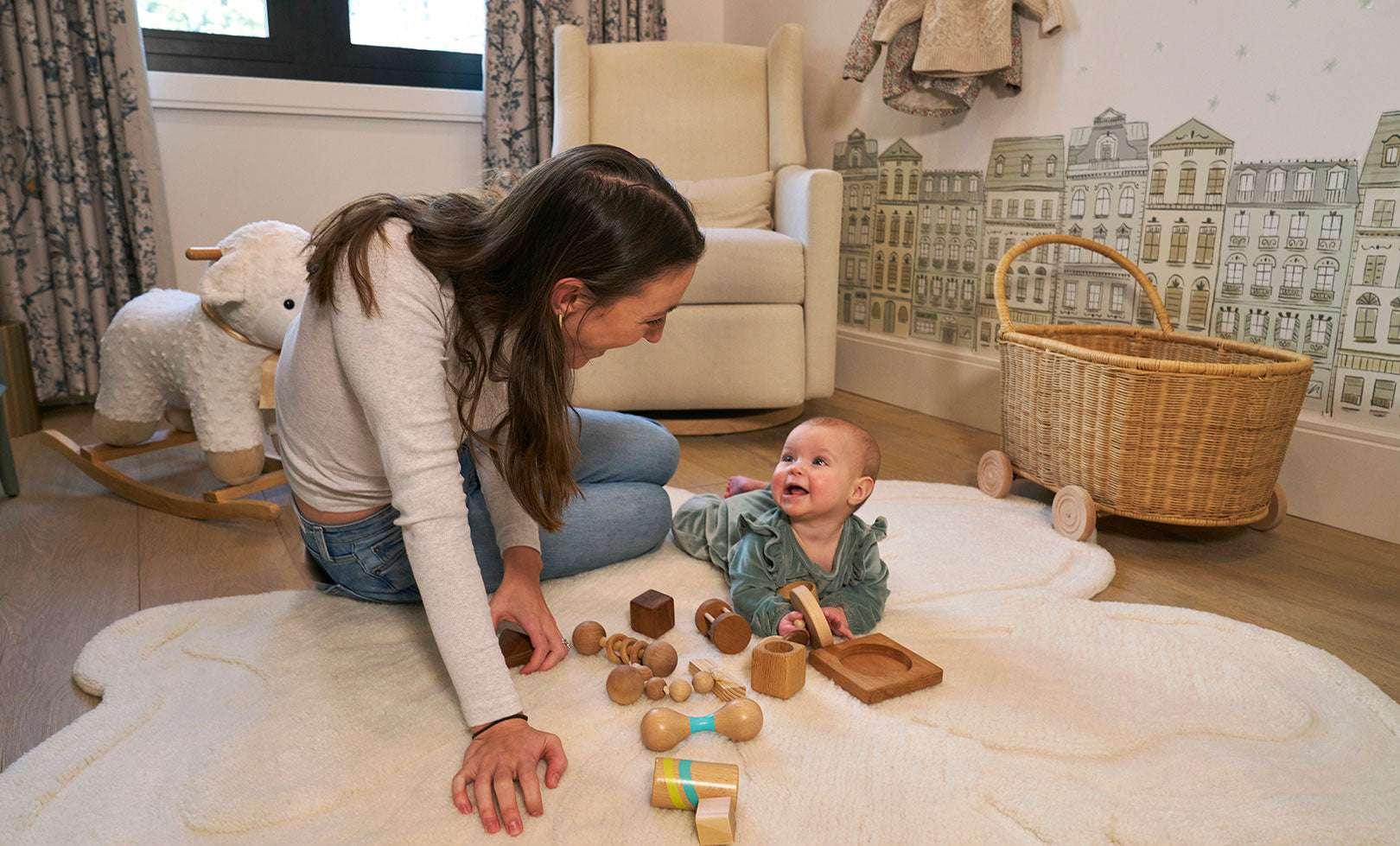 Flower Washable Wool Rug