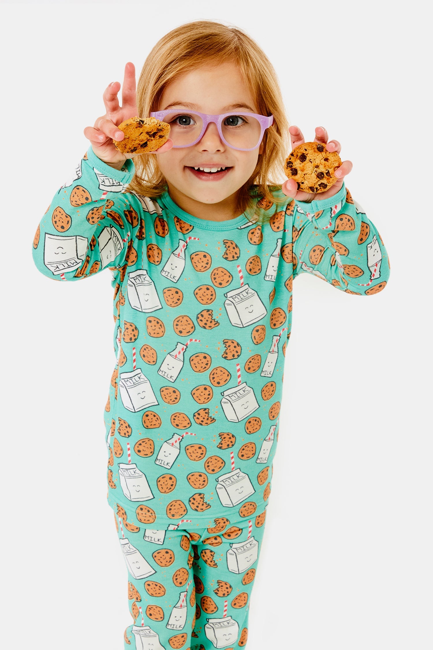 Long Sleeve Pajama Set - Milk And Cookies
