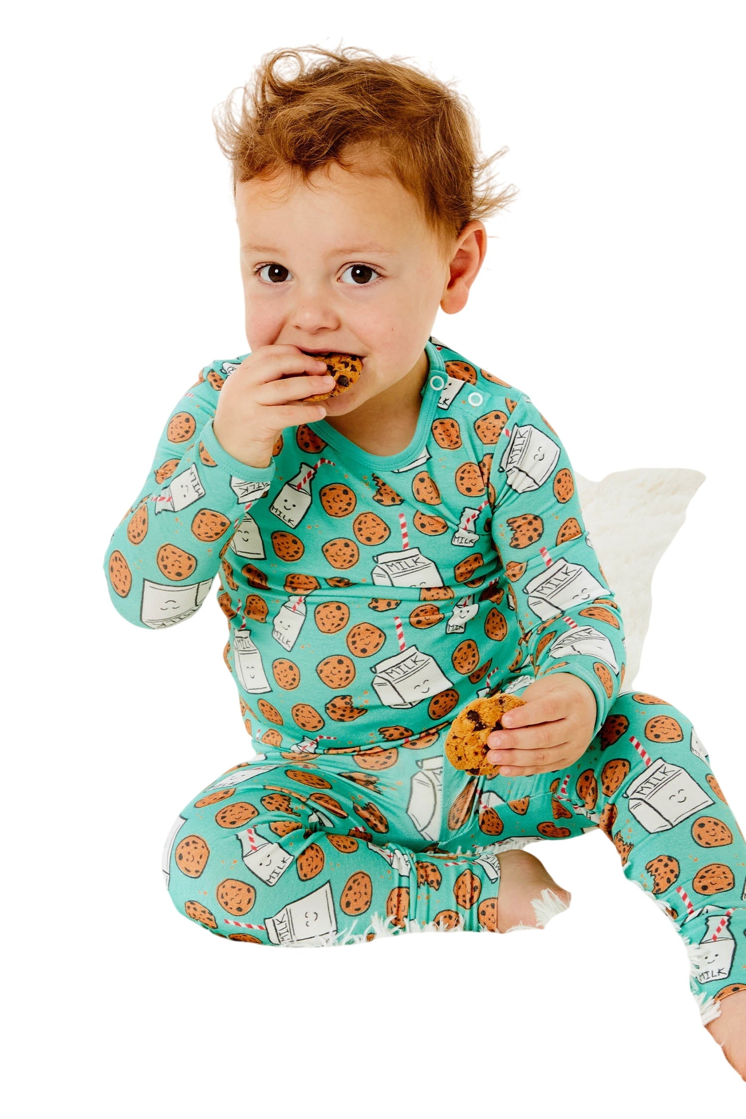 Long Sleeve Pajama Set - Milk And Cookies