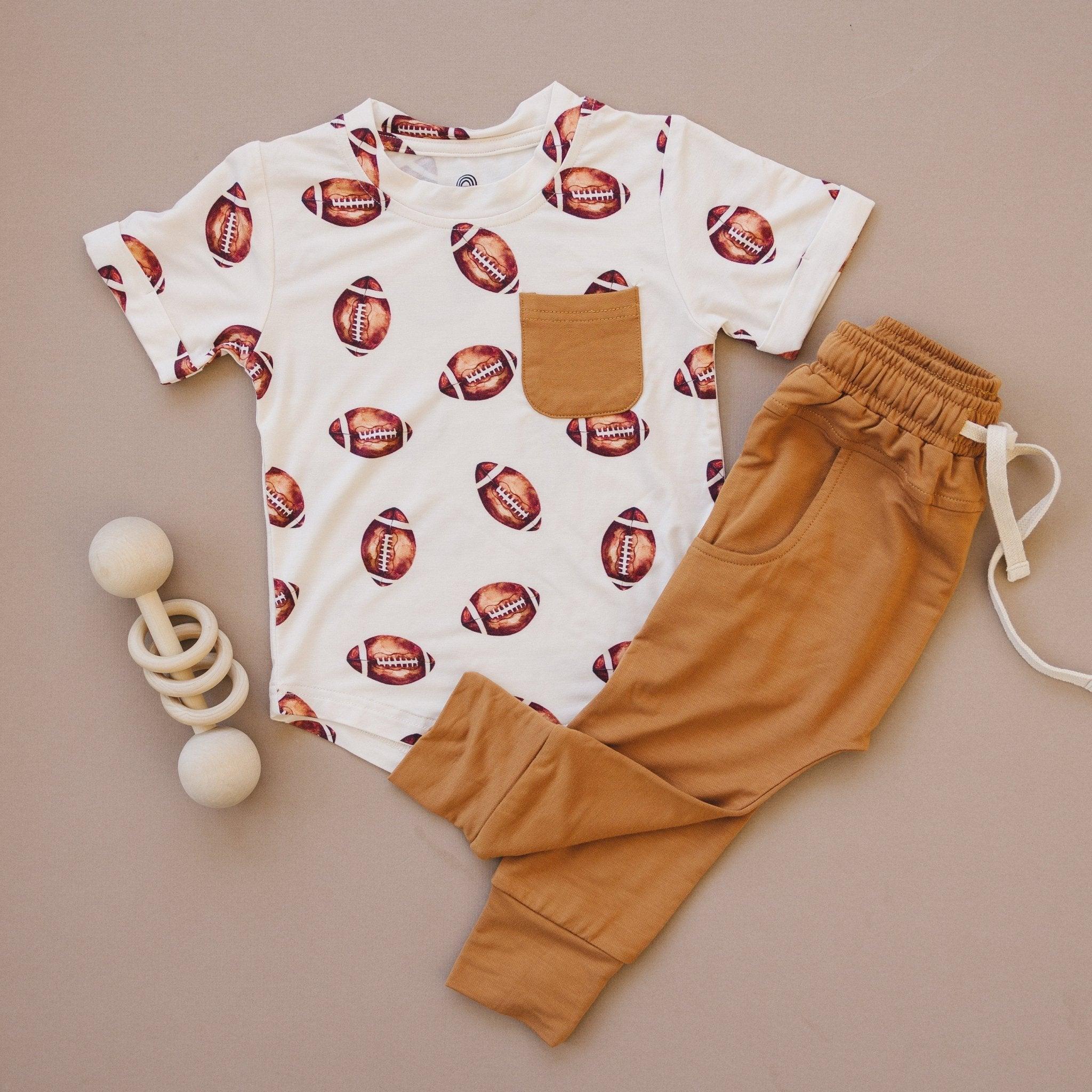 Football Print Bamboo Jogger Set *3-6m Left